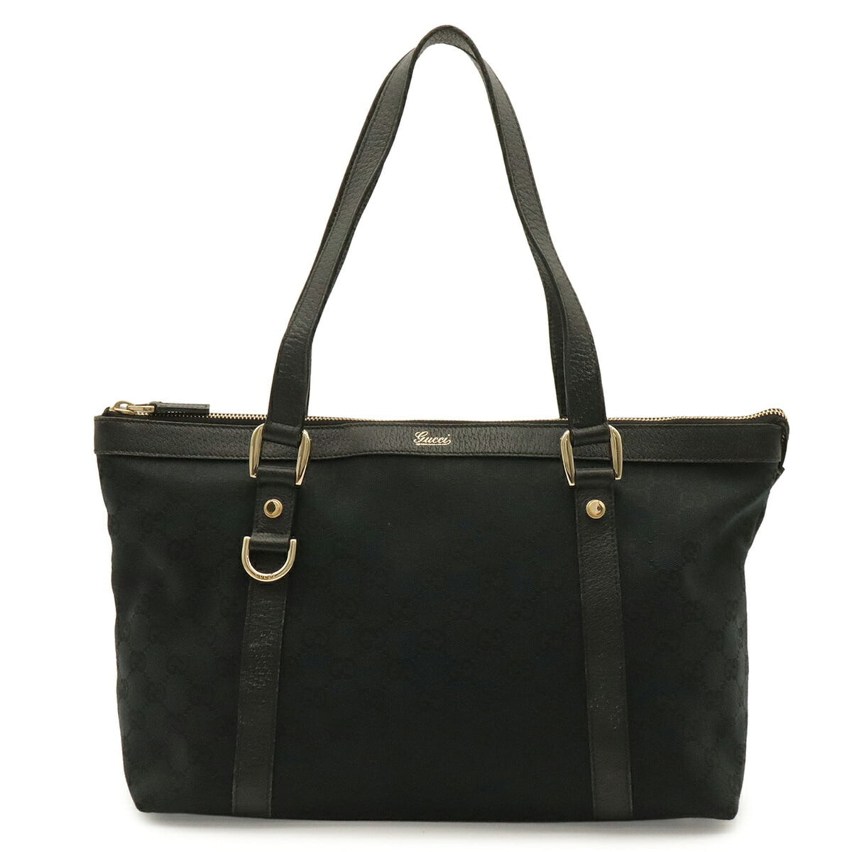 Gucci Black Gg Canvas Shoulder Bag Tote Bag (Pre-Owned)