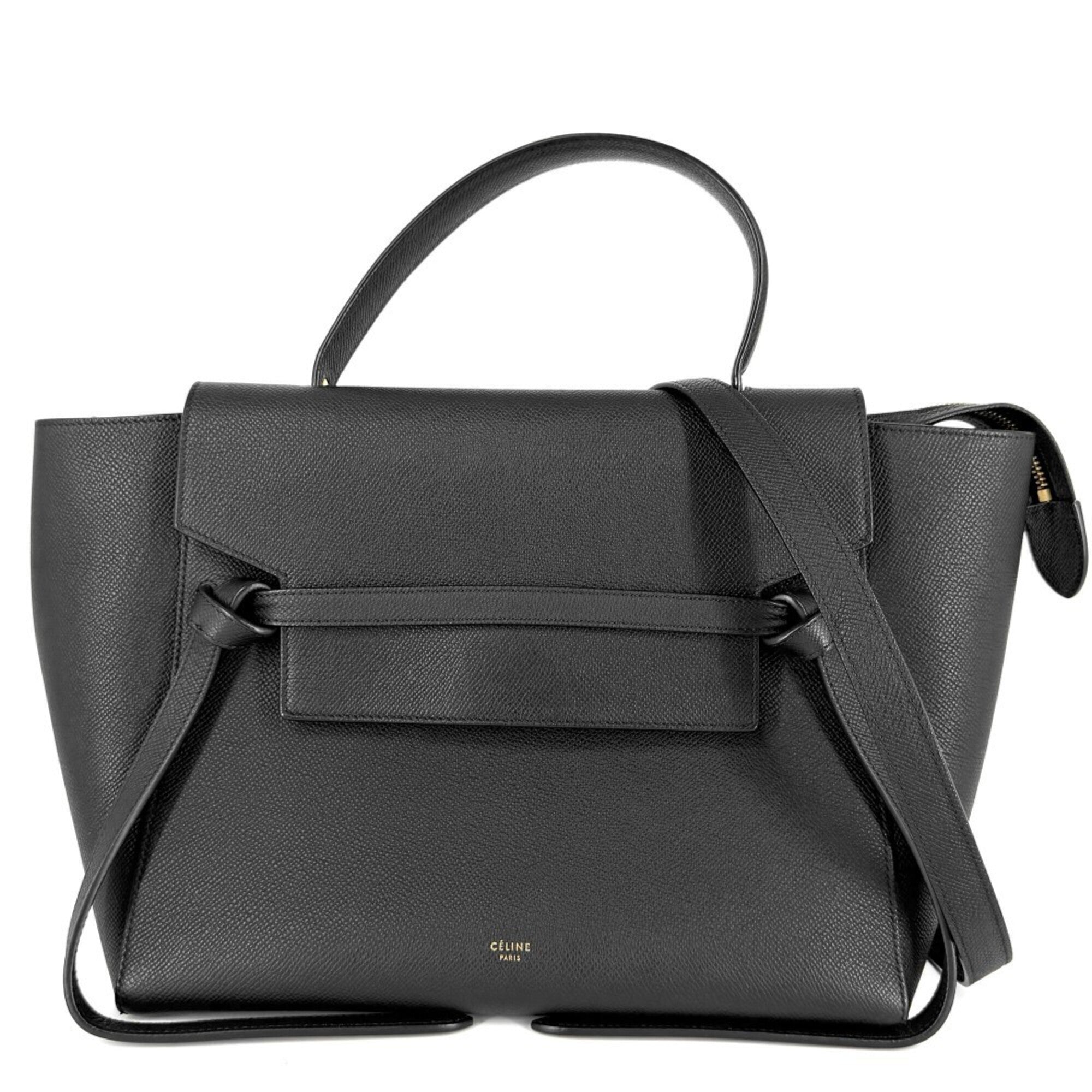 Celine Black Leather Handbag Shoulder Bag (Pre-Owned)
