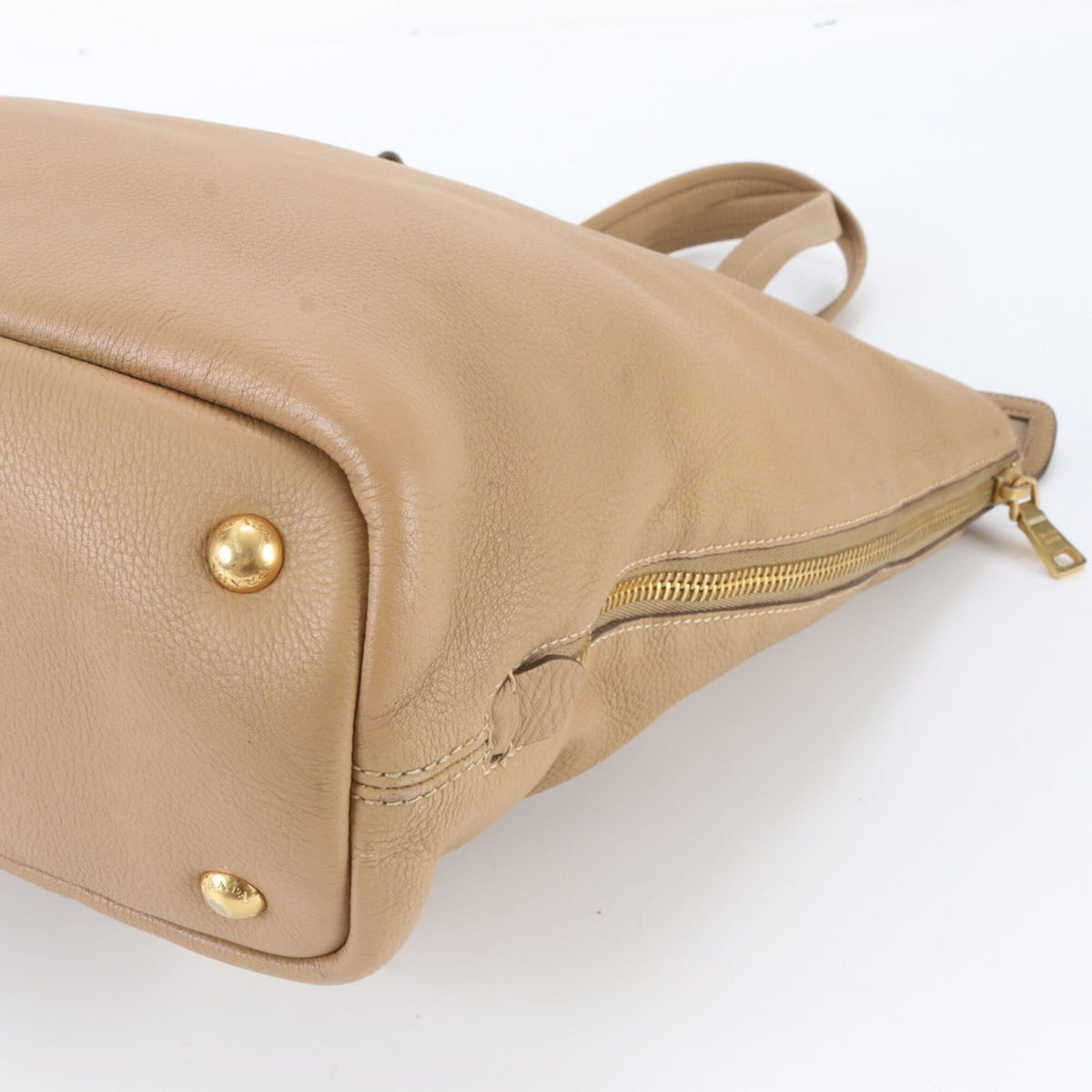 Prada Brown Leather Handbag Shoulder Bag Tote Bag (Pre-Owned)