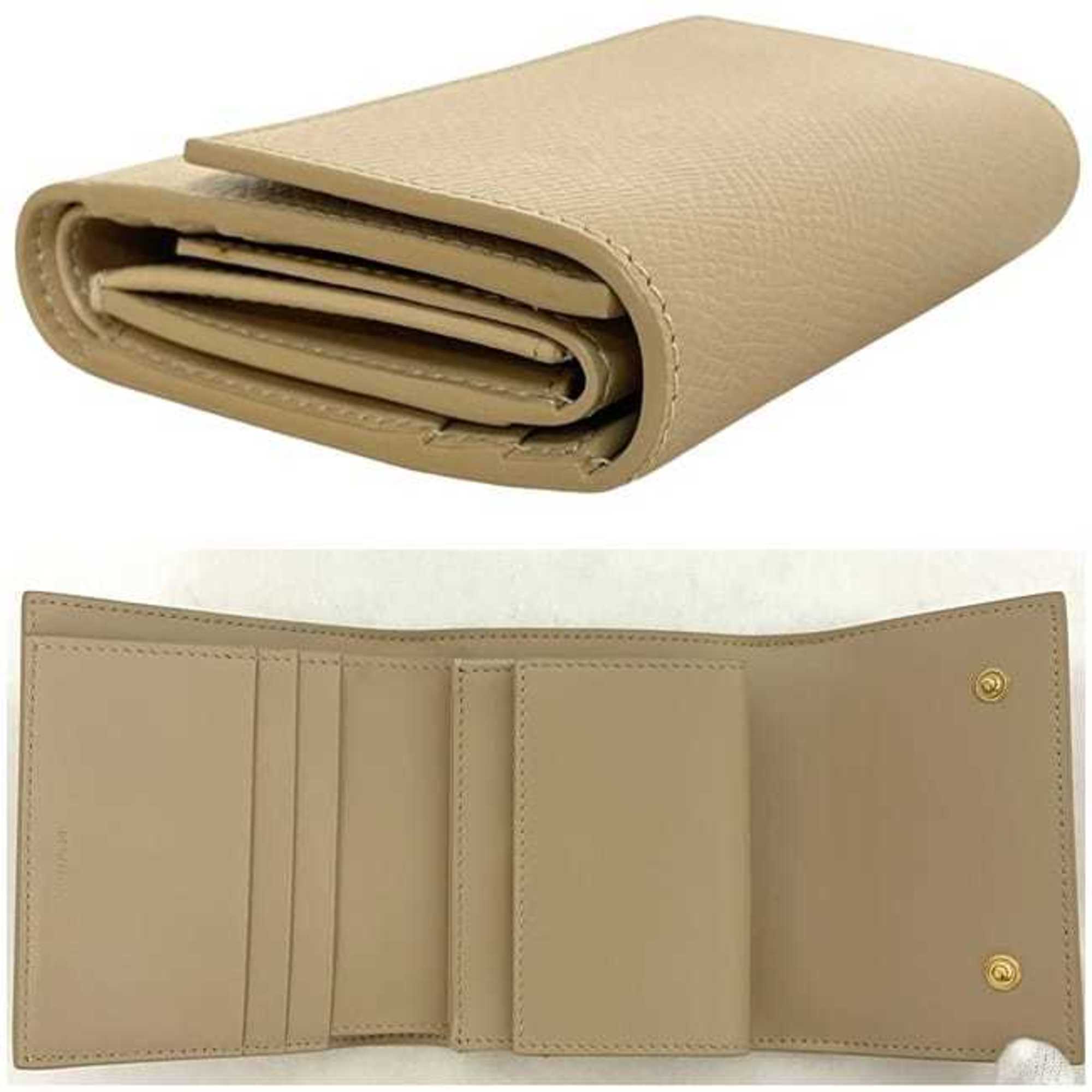 Celine Beige Leather Wallet (Tri-Fold) (Pre-Owned)