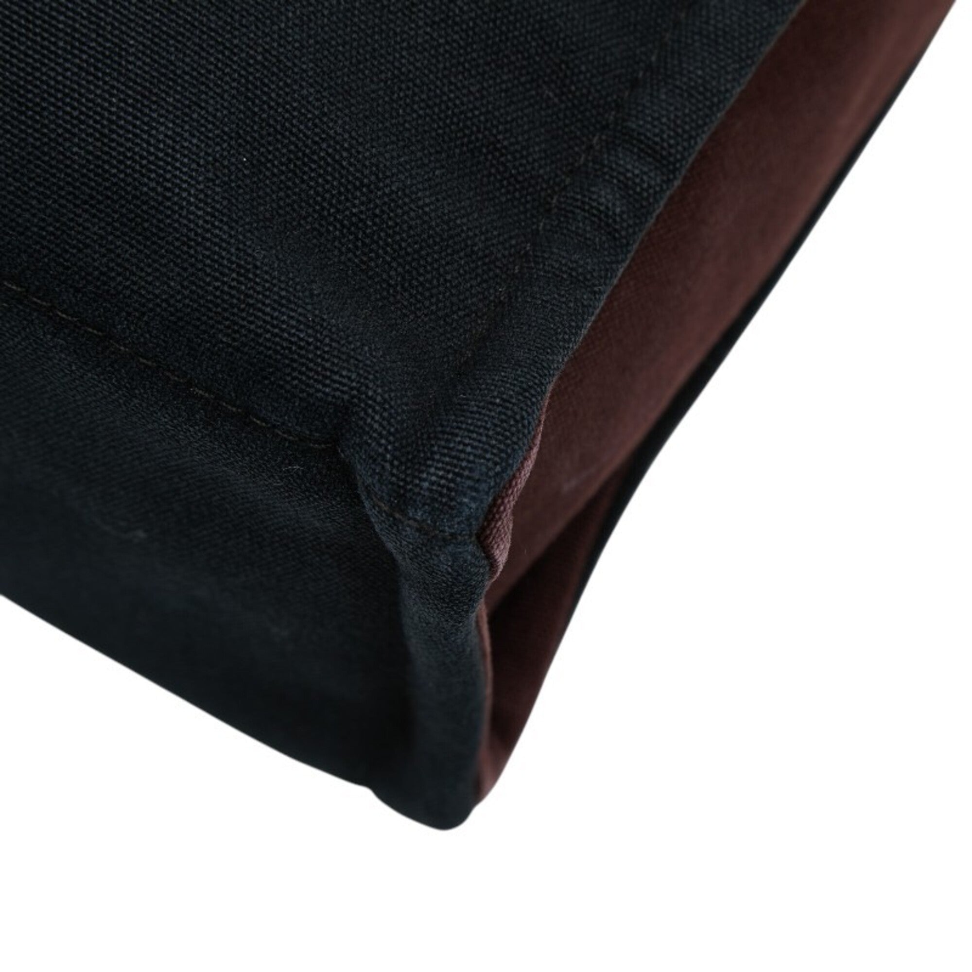 Hermes Black Canvas Handbag Tote Bag (Pre-Owned)