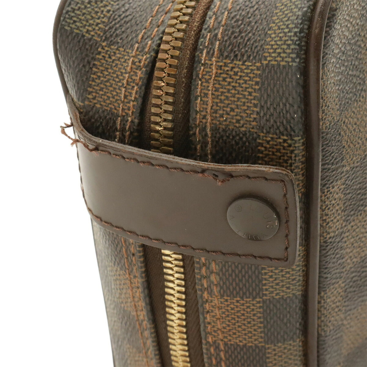 Louis Vuitton Brown Damier Canvas White Pvc Pochette Shoulder Bag (Pre-Owned)
