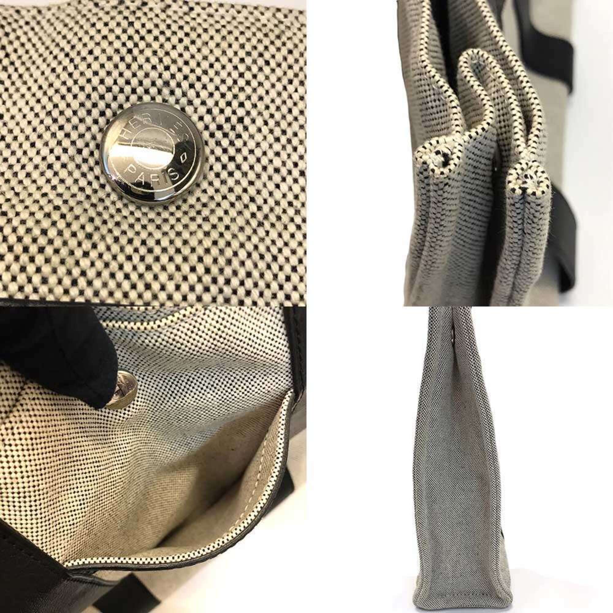 Hermes Negonda Leather Toile H Handbag (Pre-Owned)