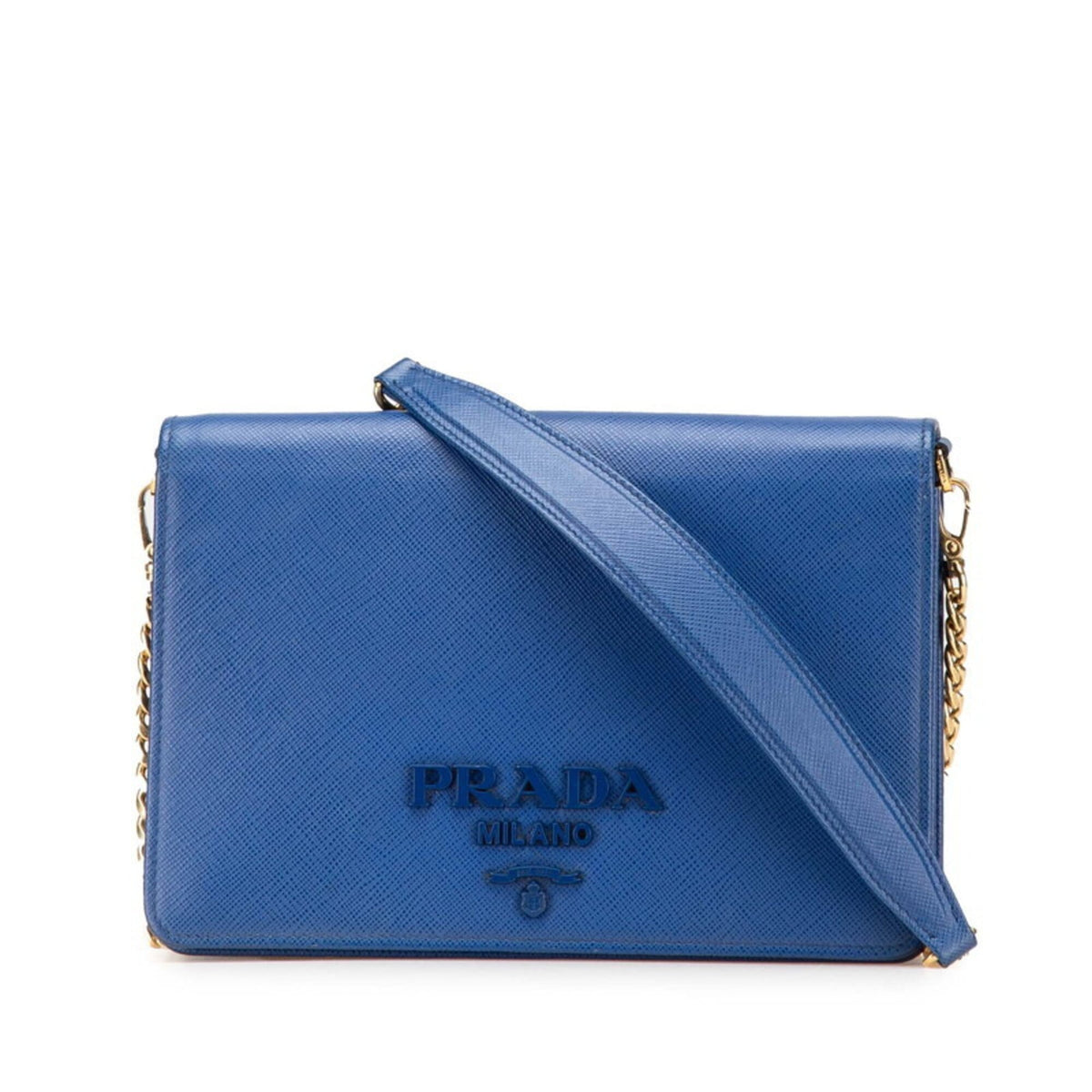 Prada Blue Saffiano Handbag (Pre-Owned)