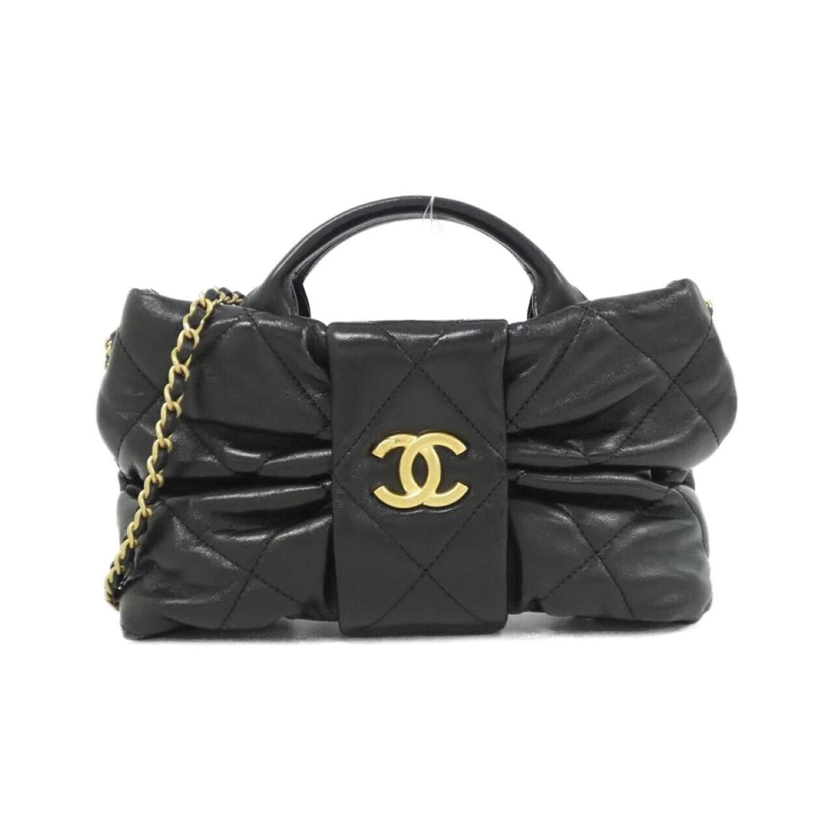 Chanel Black Leather Handbag (Pre-Owned)