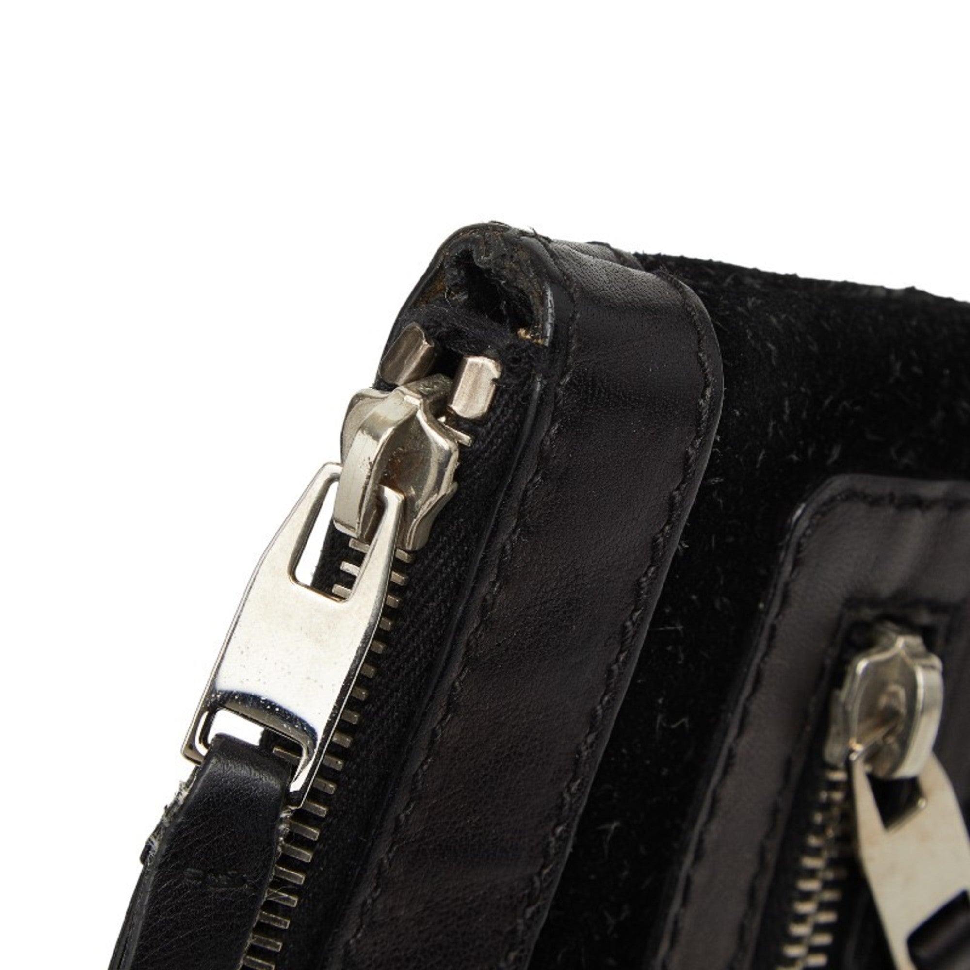 Balenciaga Black Suede Leather Clutch Bag (Pre-Owned)