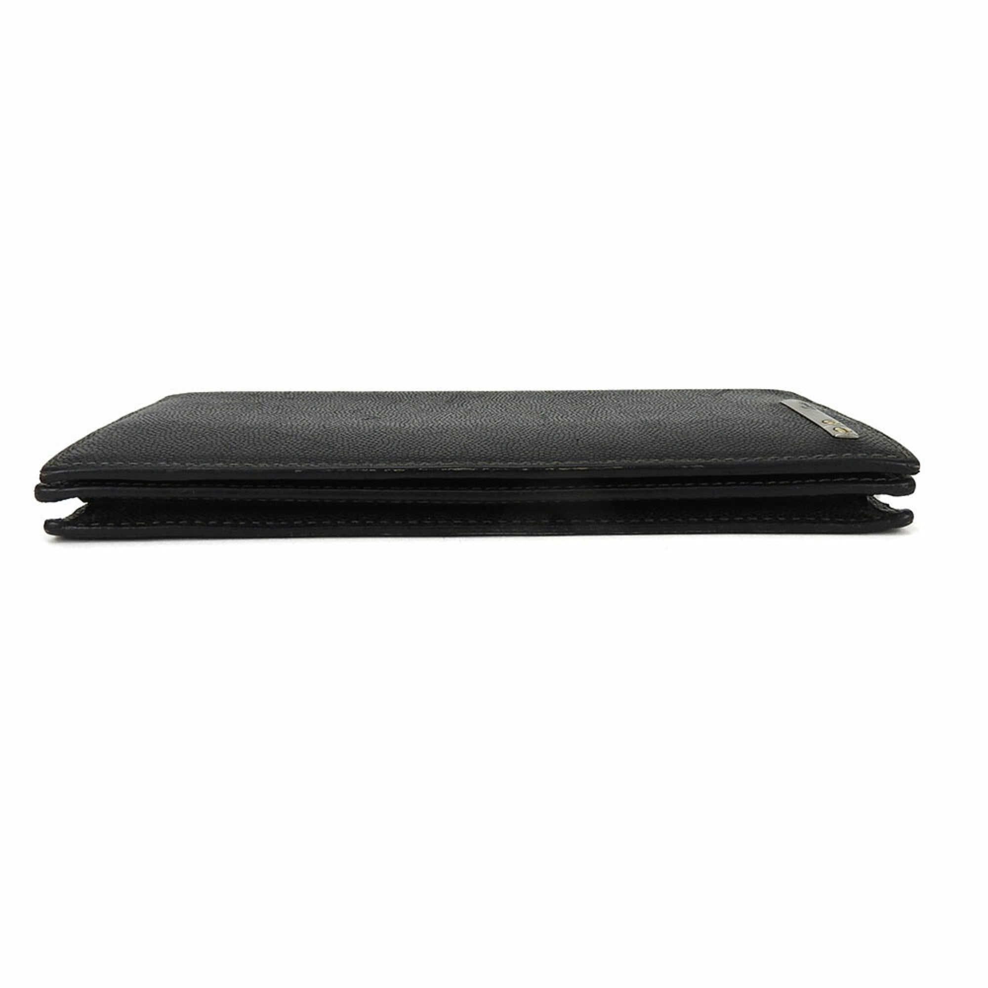 Cartier Santos Black Leather Long Wallet (Bi-Fold) (Pre-Owned)