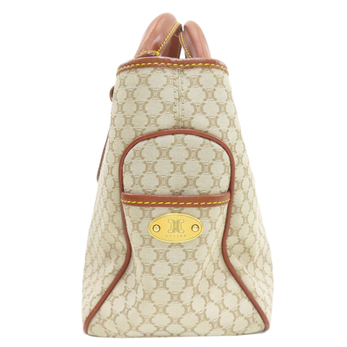 Celine Beige Brown Canvas Handbag (Pre-Owned)