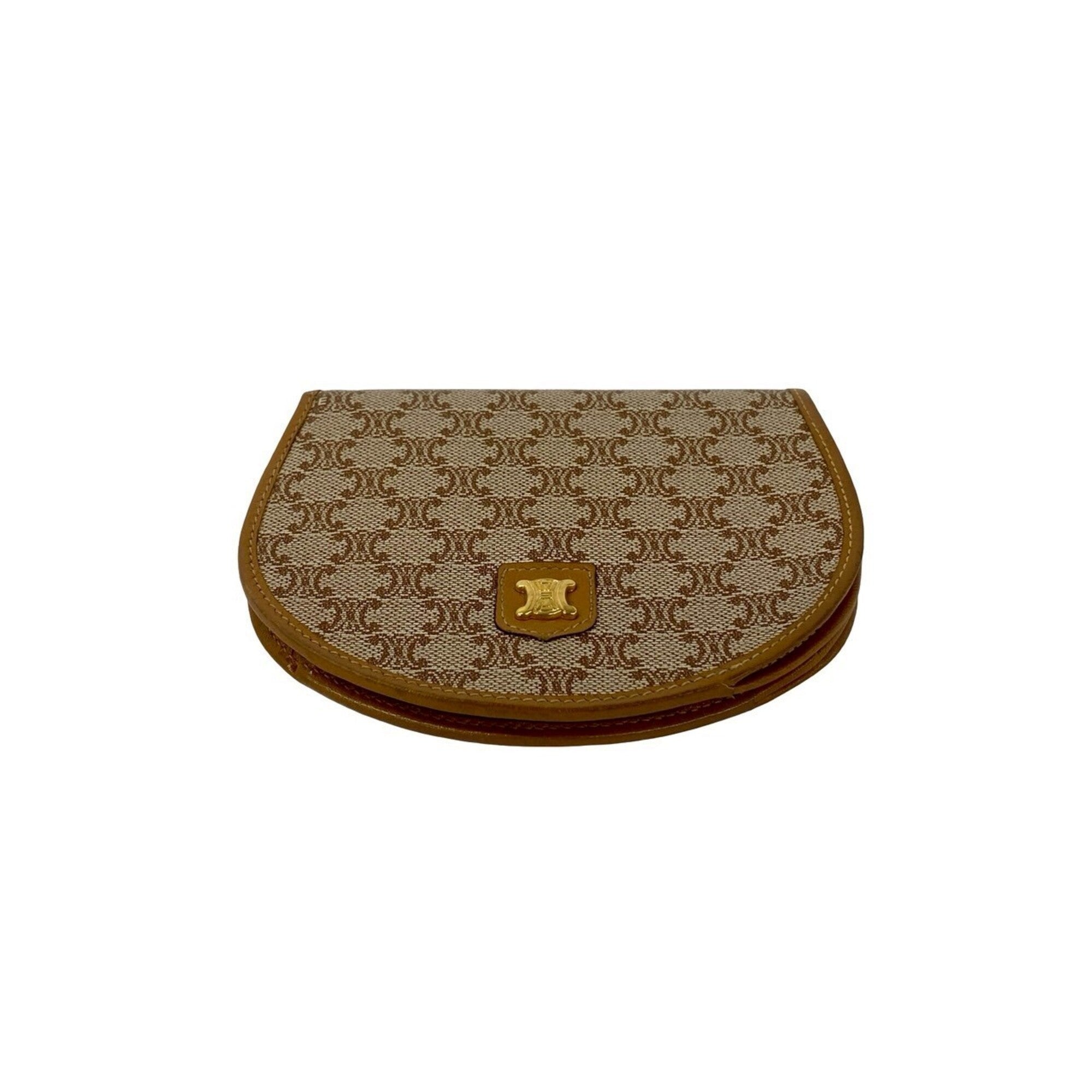 Celine Beige Brown Leather Pvc Coin Purse/Coin Case (Pre-Owned)
