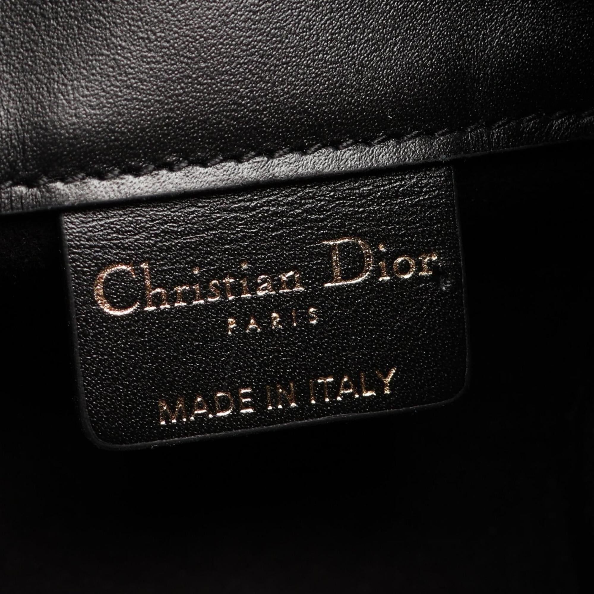 Christian Dior Black White Leather Handbag Shoulder Bag (Pre-Owned)