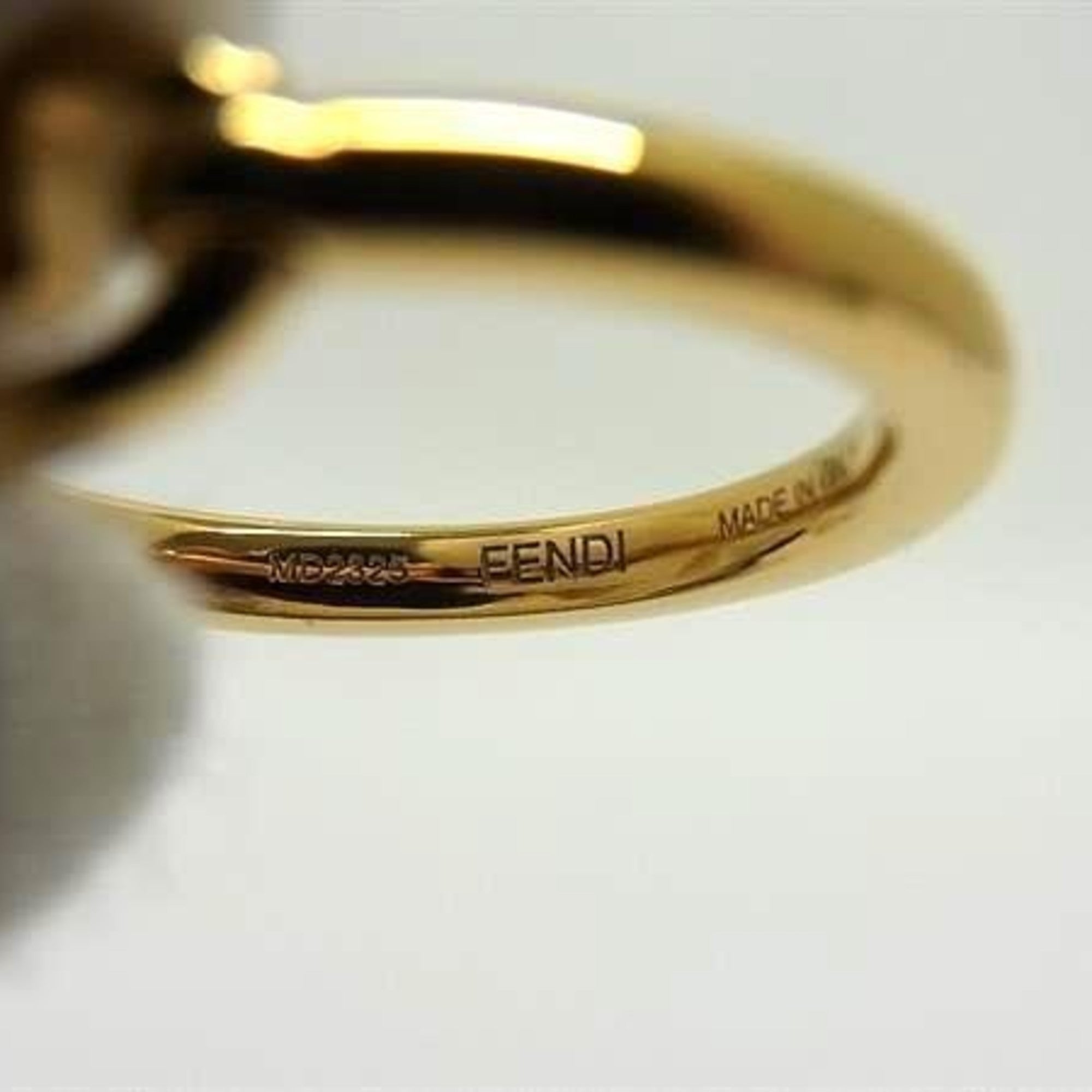 Fendi Gold Metal Band Ring (Pre-Owned)