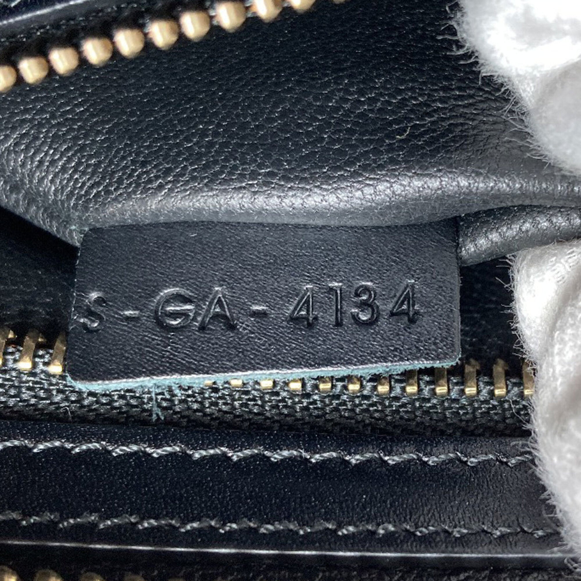 Celine Black Orange White Canvas Leather Handbag (Pre-Owned)