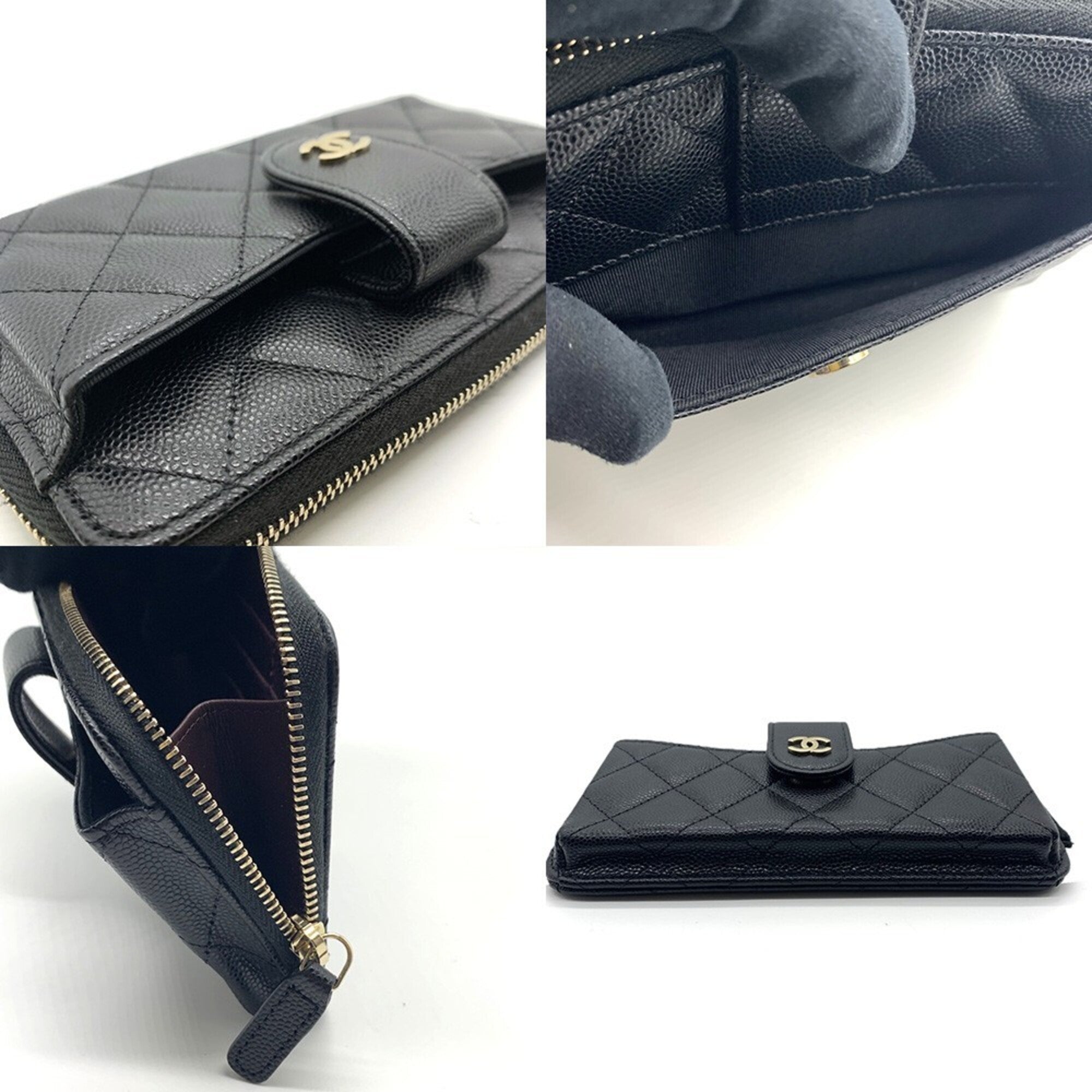 Chanel Black Grained Calfskin Pouch (Pre-Owned)