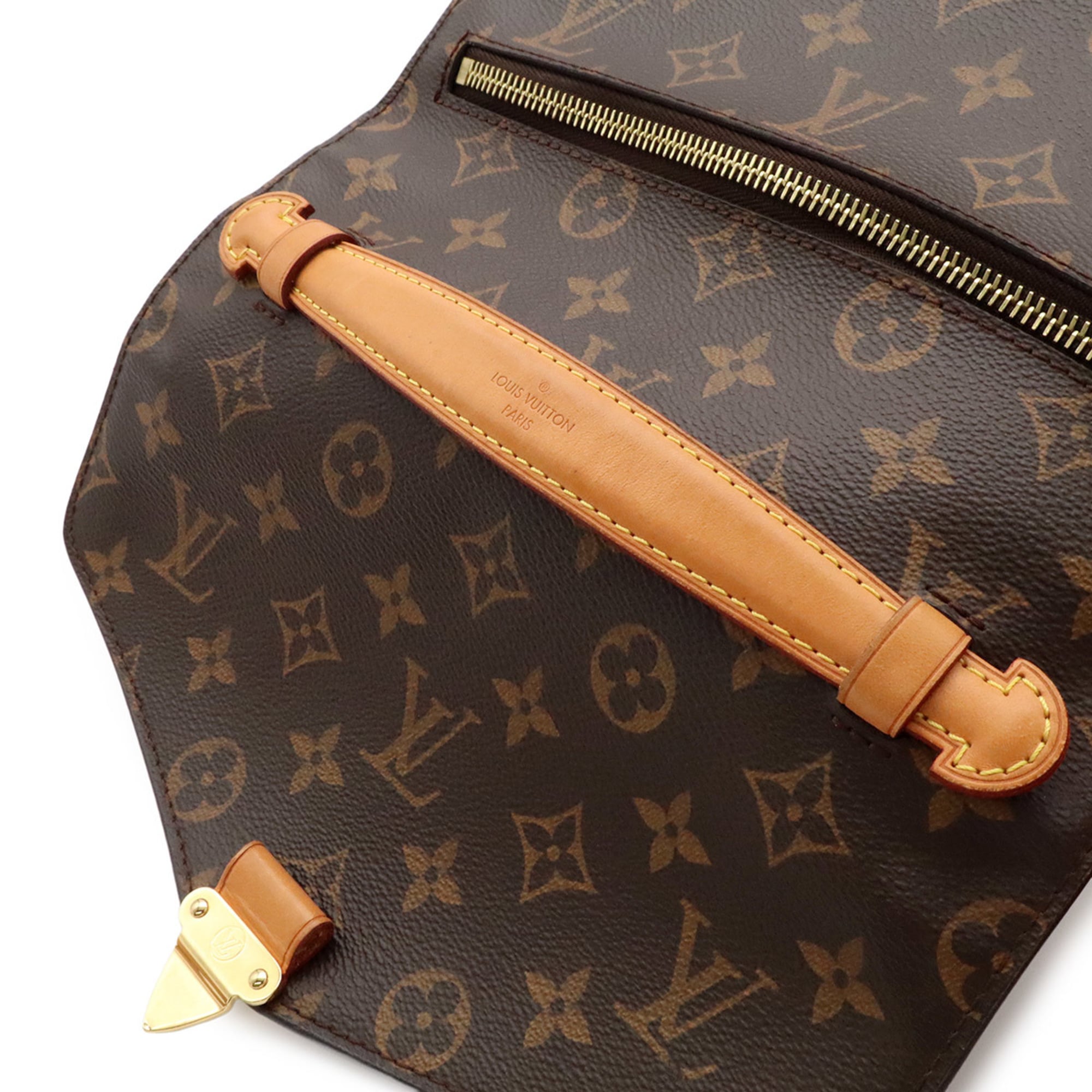 Louis Vuitton Brown Monogram Monogram Clutch Bag Handbag Pochette Shoulder Bag (Pre-Owned)