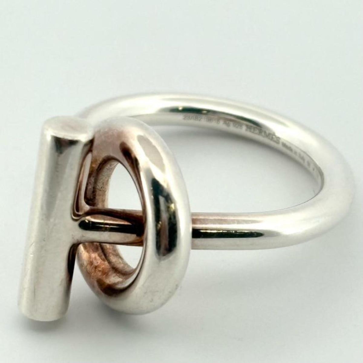 Hermes Silver Silver 925 Band Ring (Pre-Owned)