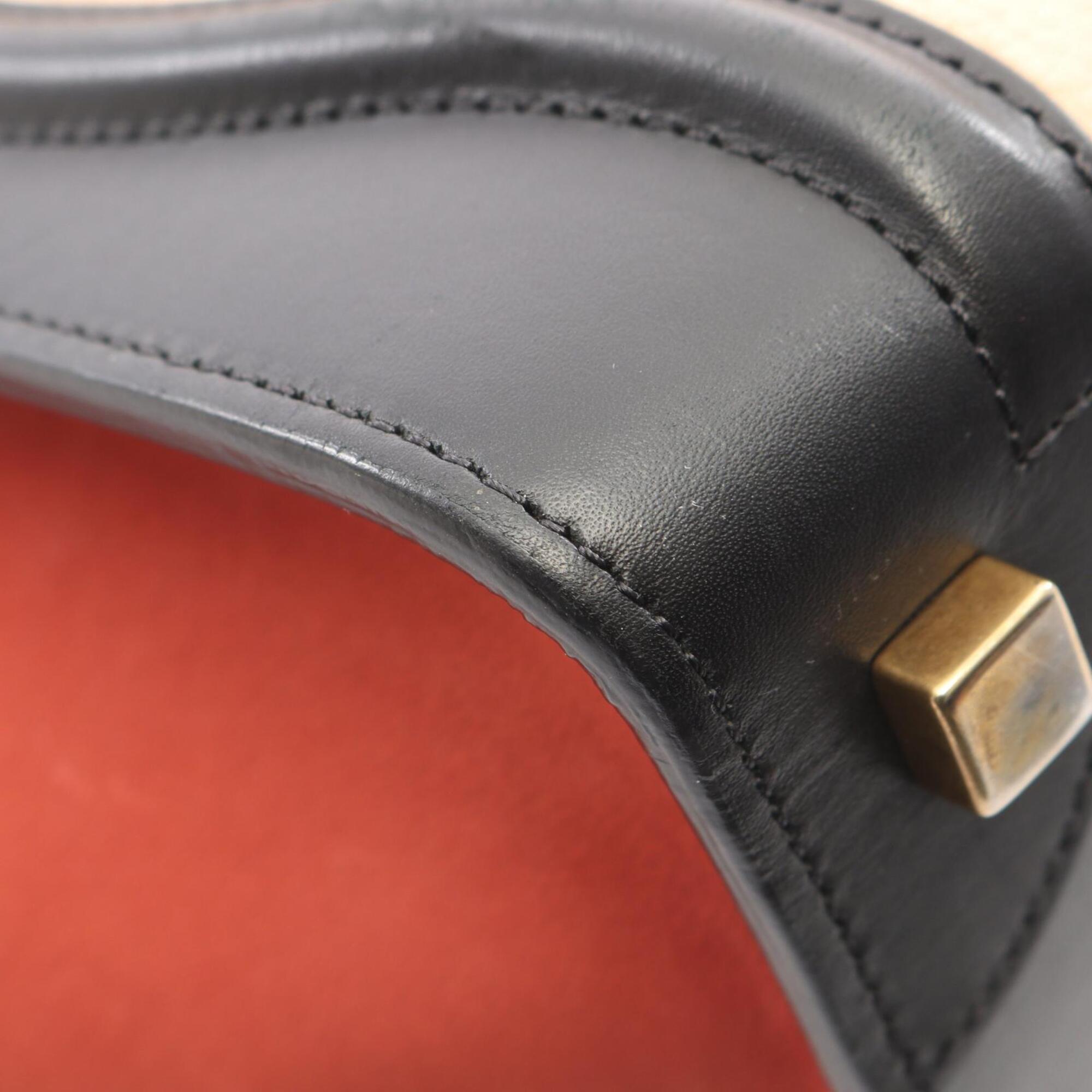 Celine Black Ivory Red Color Leather Handbag Tote Bag (Pre-Owned)