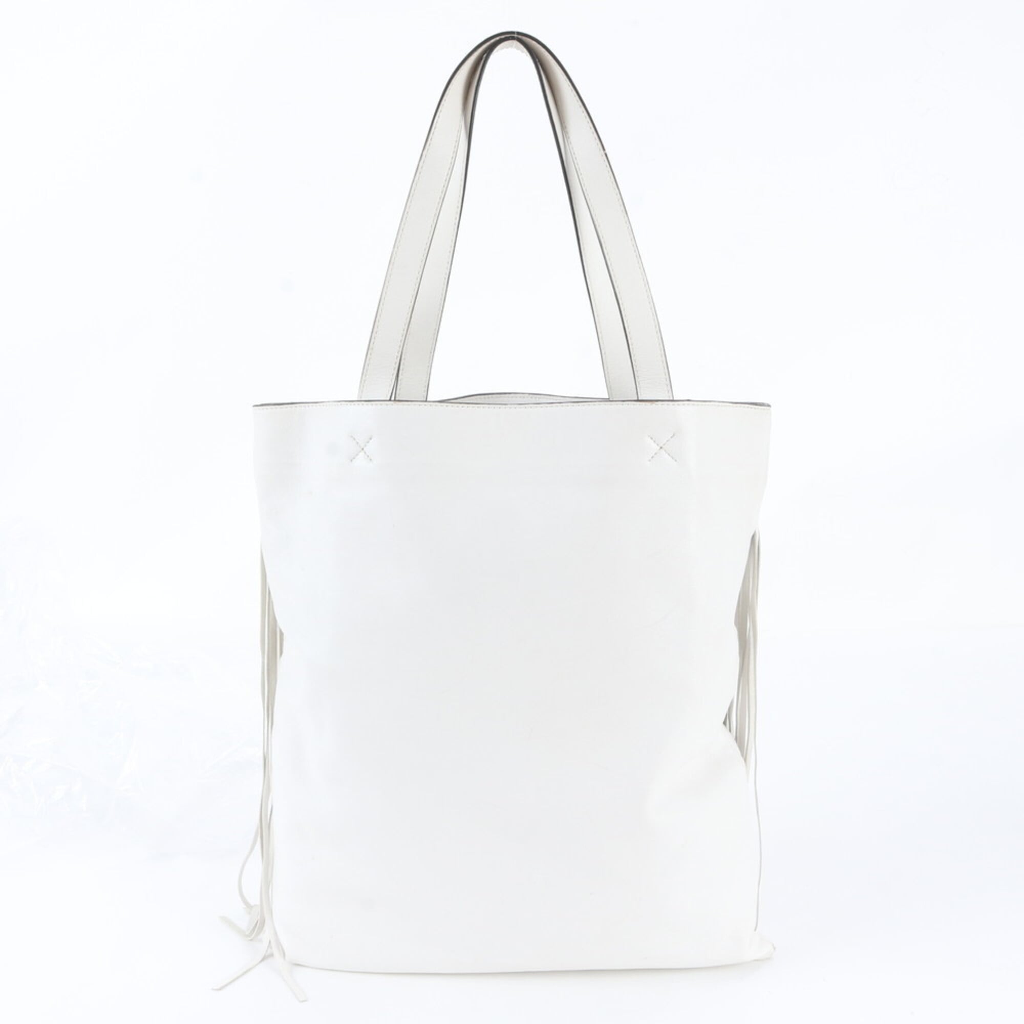Loewe Black White Leather Handbag Shoulder Bag Tote Bag (Pre-Owned)
