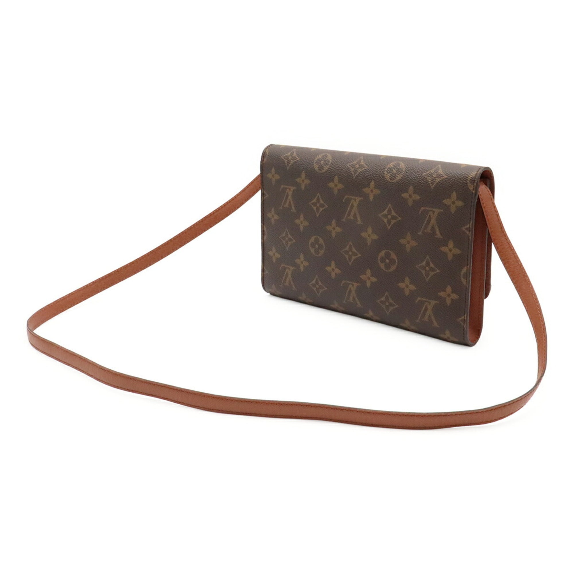 Louis Vuitton Brown Monogram Canvas Pvc Coated Canvas Clutch Bag Shoulder Bag (Pre-Owned)
