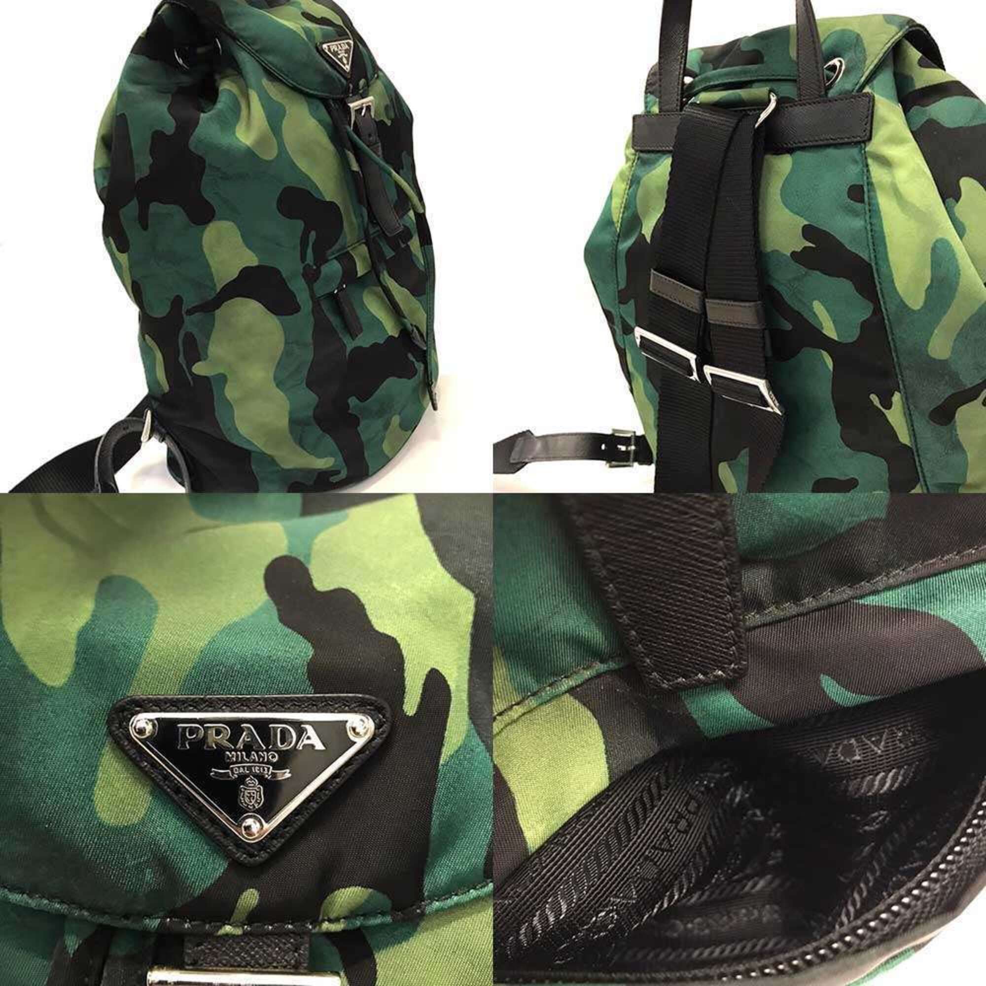 Prada Green Nylon Backpack (Pre-Owned)