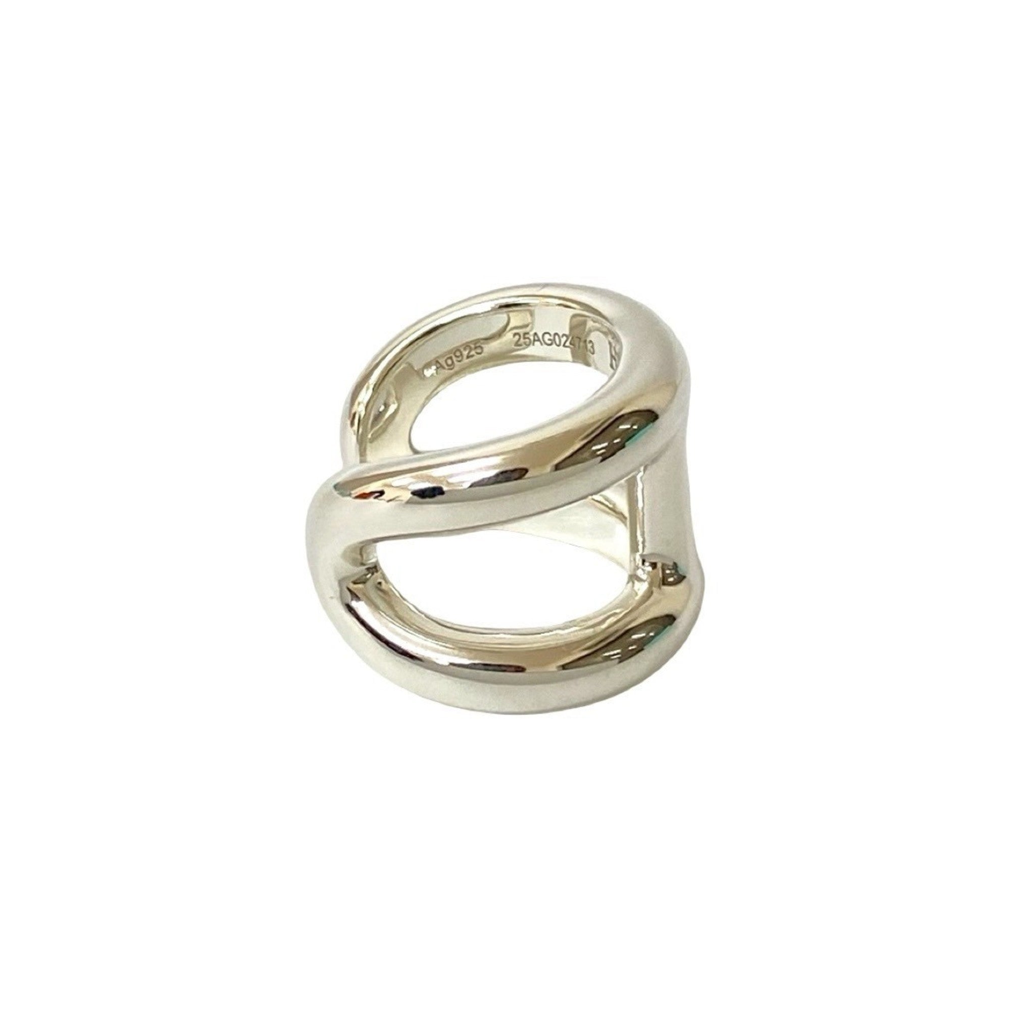 Hermes Silver Silver 925 Band Ring (Pre-Owned)