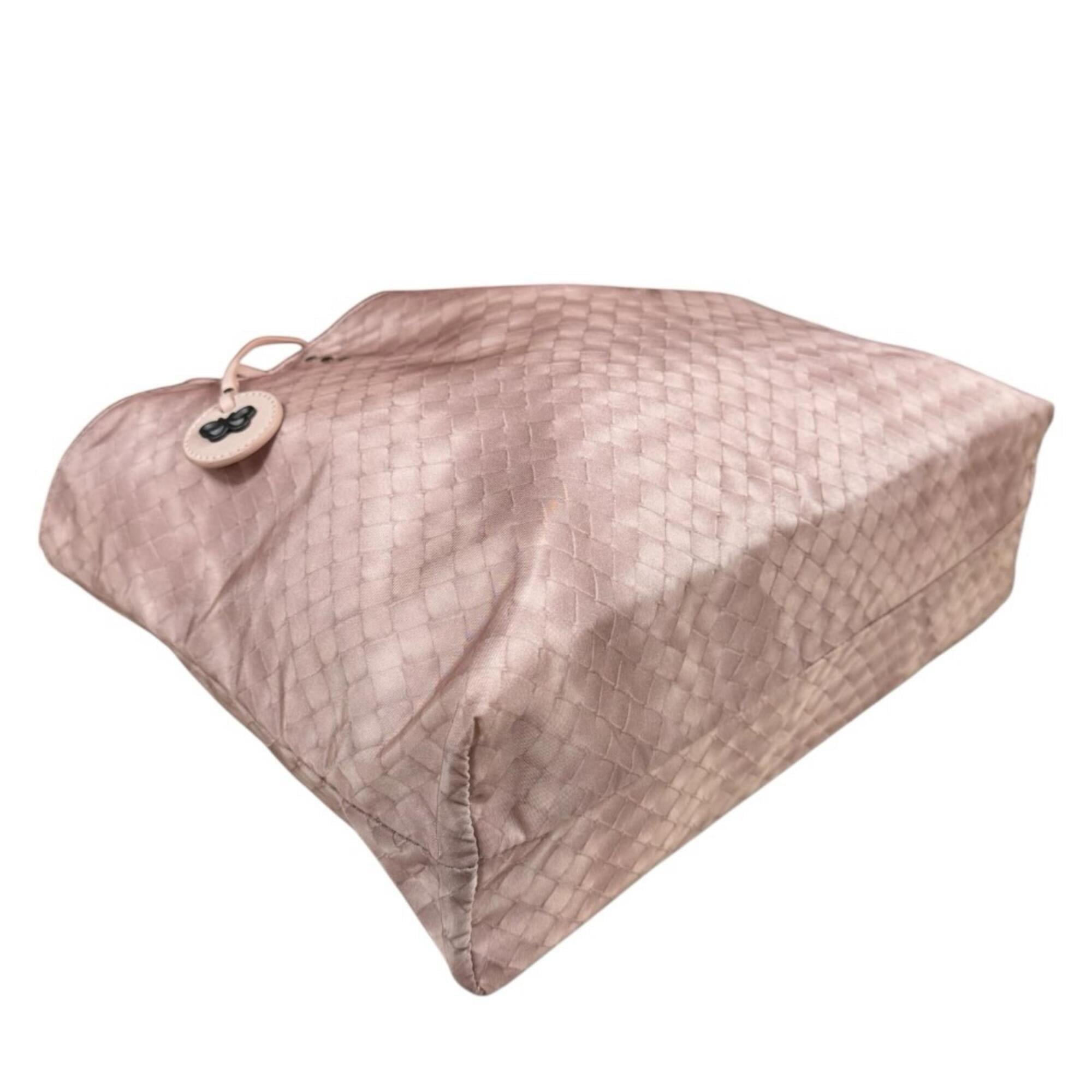 Bottega Veneta Intrecciolusion Pink Nylon Tote Bag (Pre-Owned)