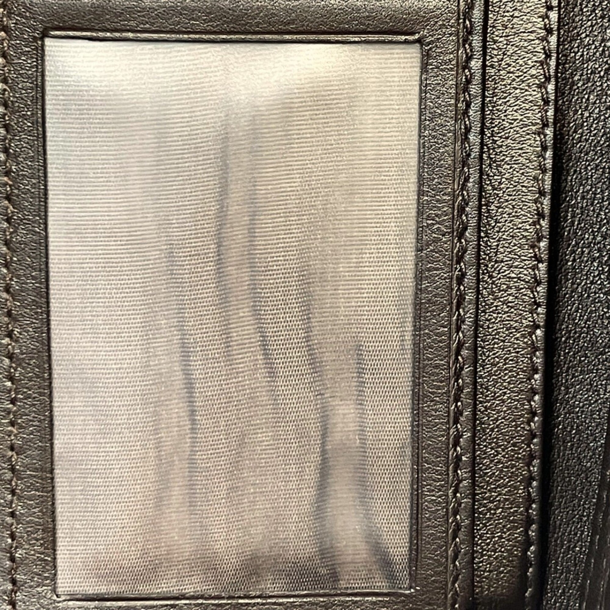 Gucci Brown Nylon Polyester Leather Long Wallet (Bi-Fold) (Pre-Owned)