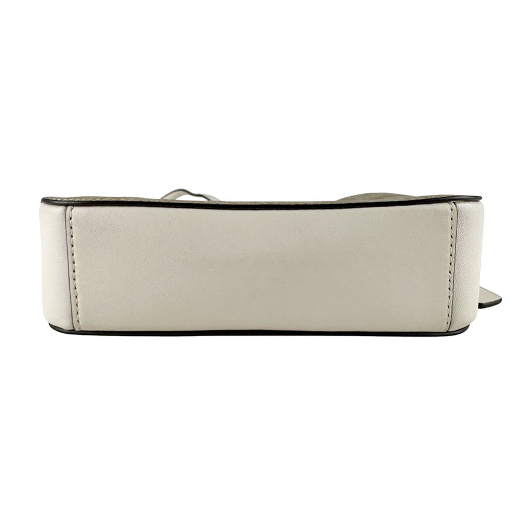 Coach Beige Ivory Leather Shoulder Bag (Pre-Owned)