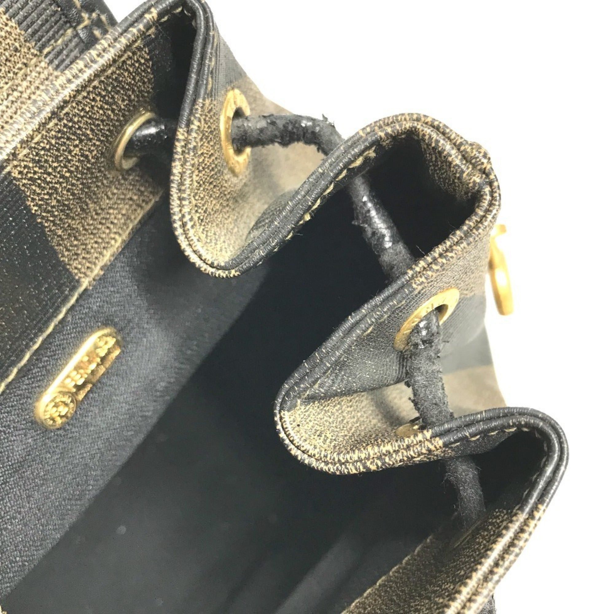 Fendi Black Khaki Pvc Leather Backpack (Pre-Owned)