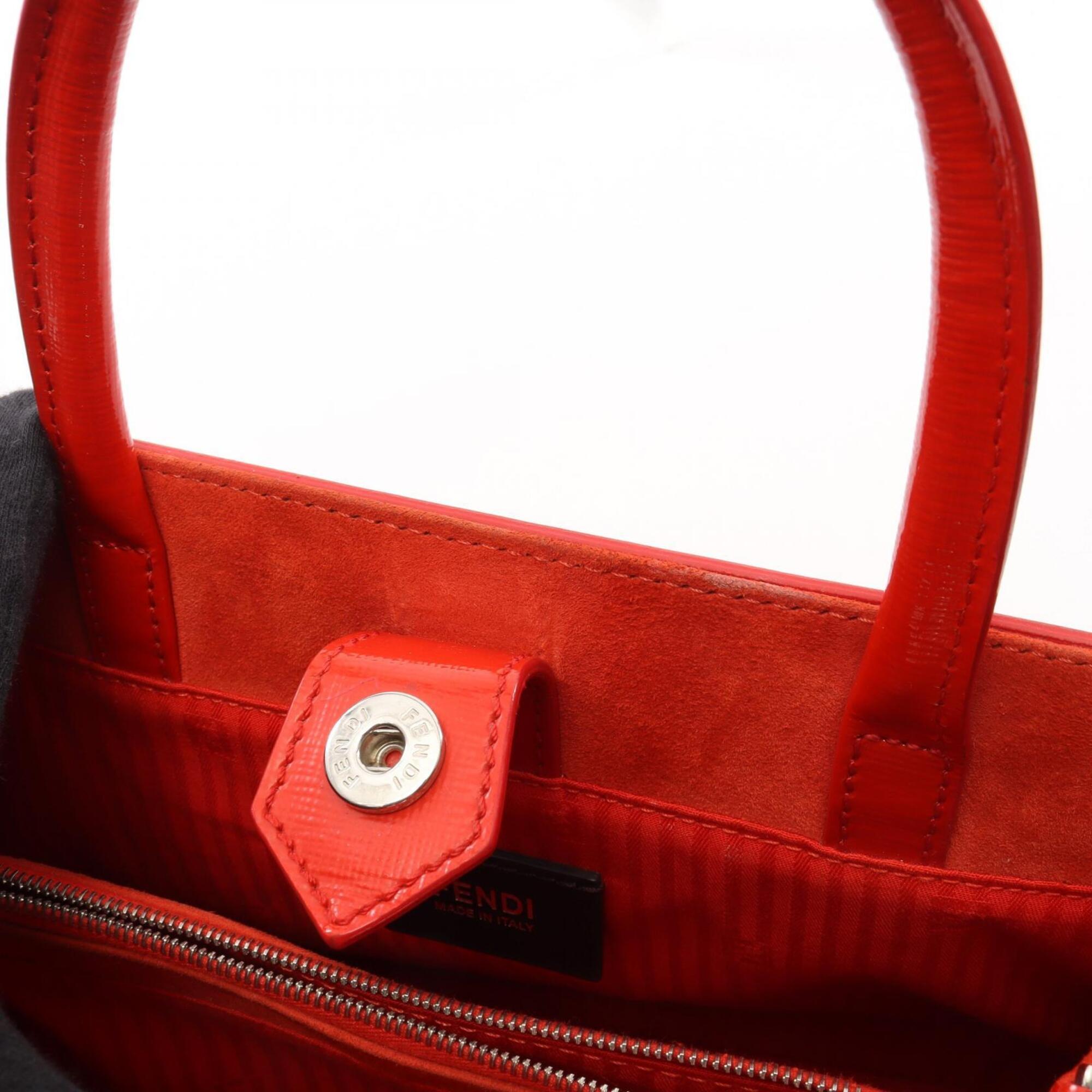 Fendi Red Color Patent Leather Handbag (Pre-Owned)