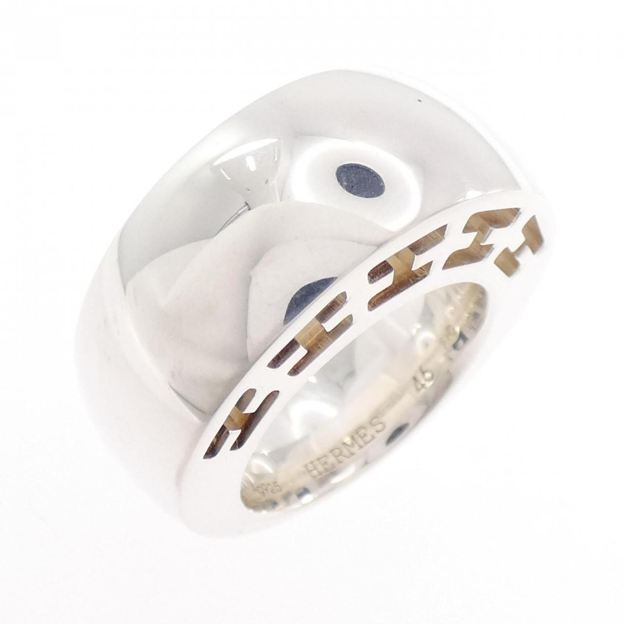 Hermes Silver 925 Band Ring (Pre-Owned)