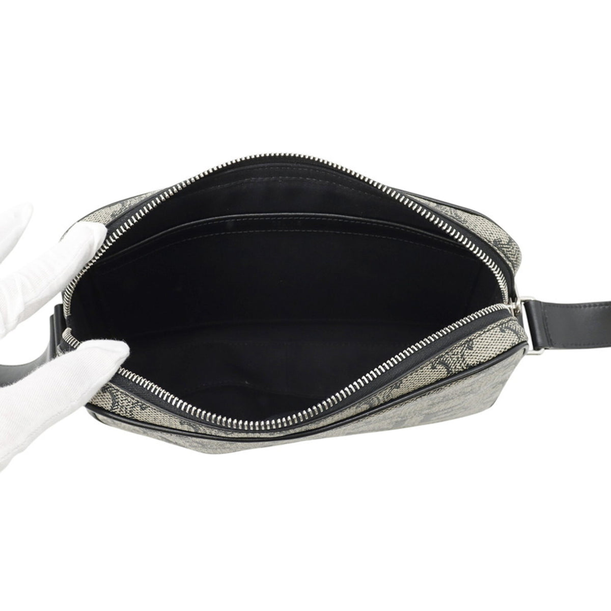 Celine Black Gray Pvc Leather Handbag Messenger Bag Shoulder Bag (Pre-Owned)