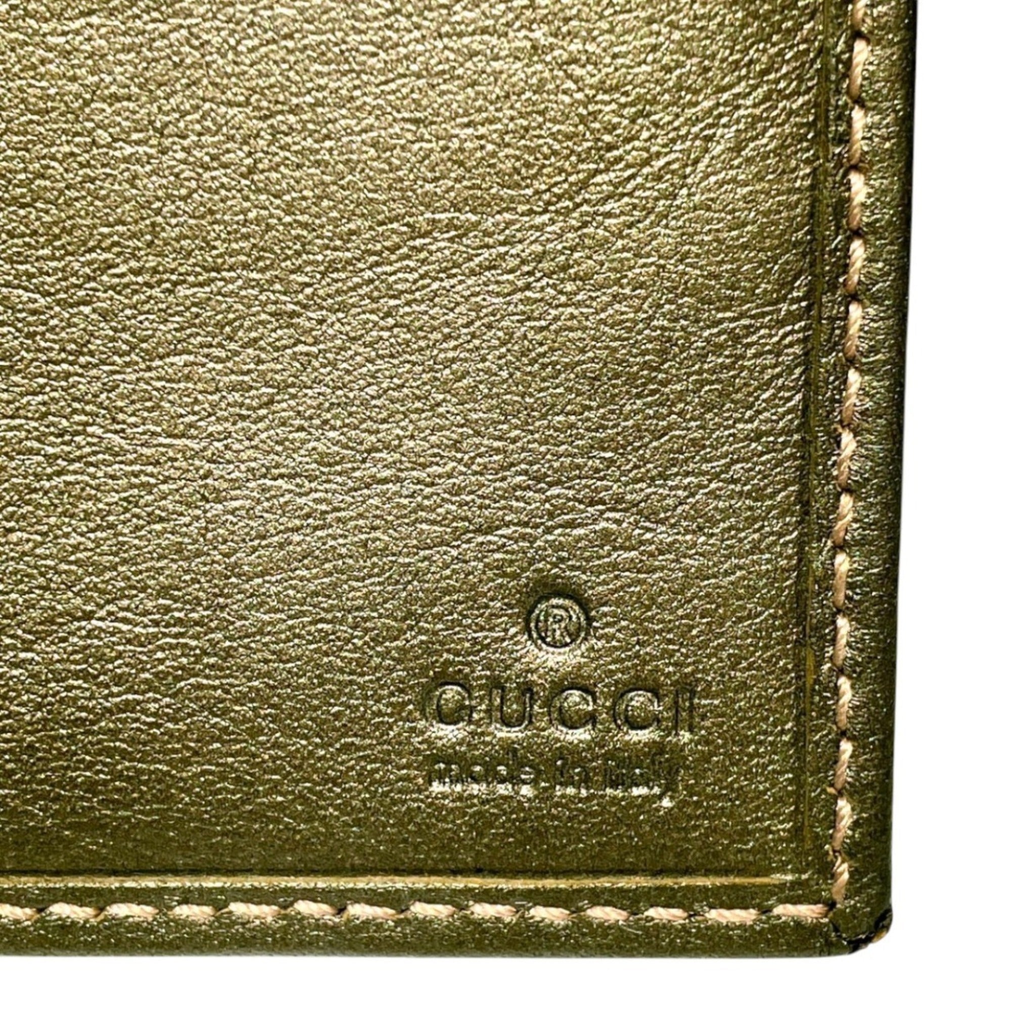 Gucci Gold Gg Imprimé Pvc Leather Chain/Shoulder Wallet (Pre-Owned)