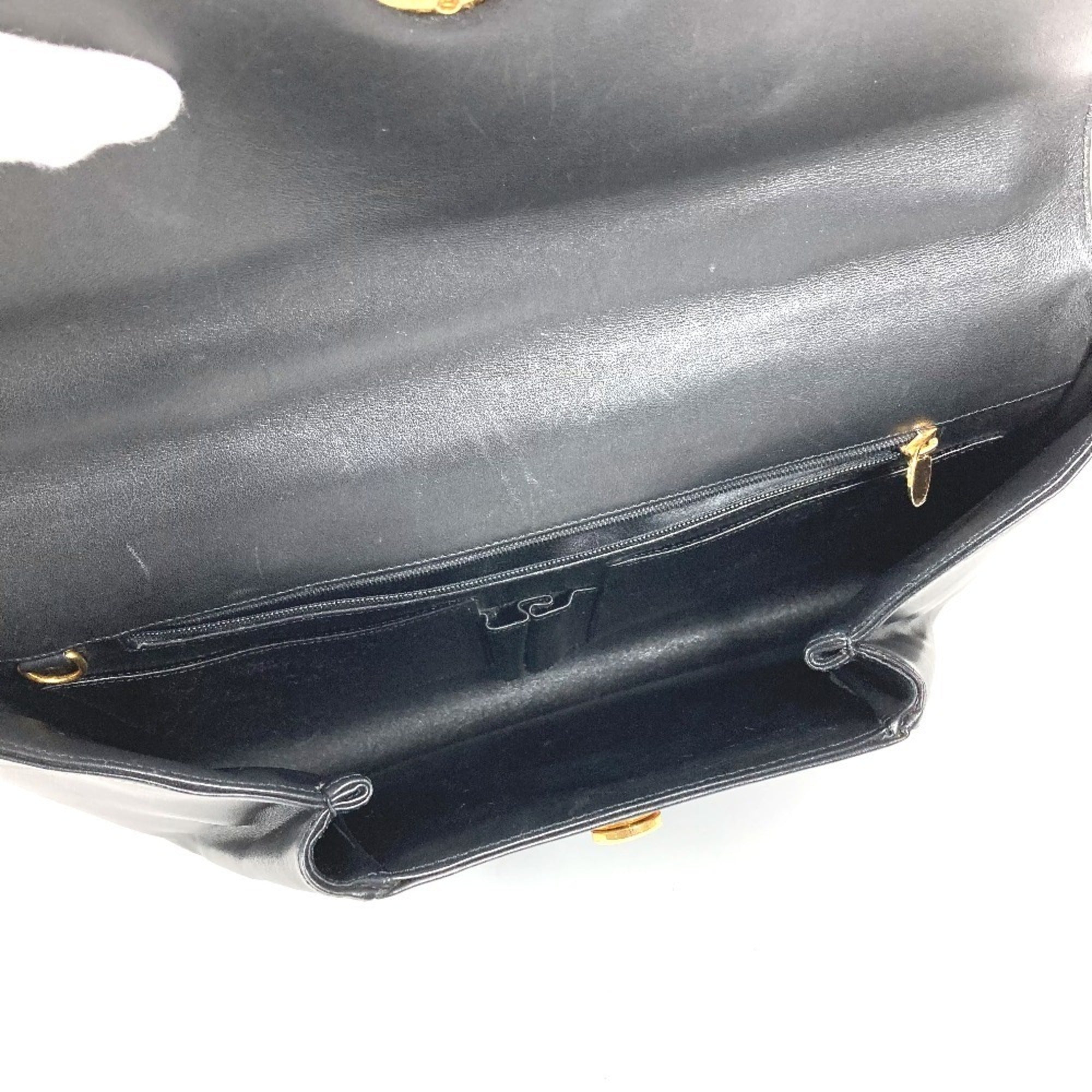 Cartier Panthère Black Leather Handbag Tote Bag (Pre-Owned)
