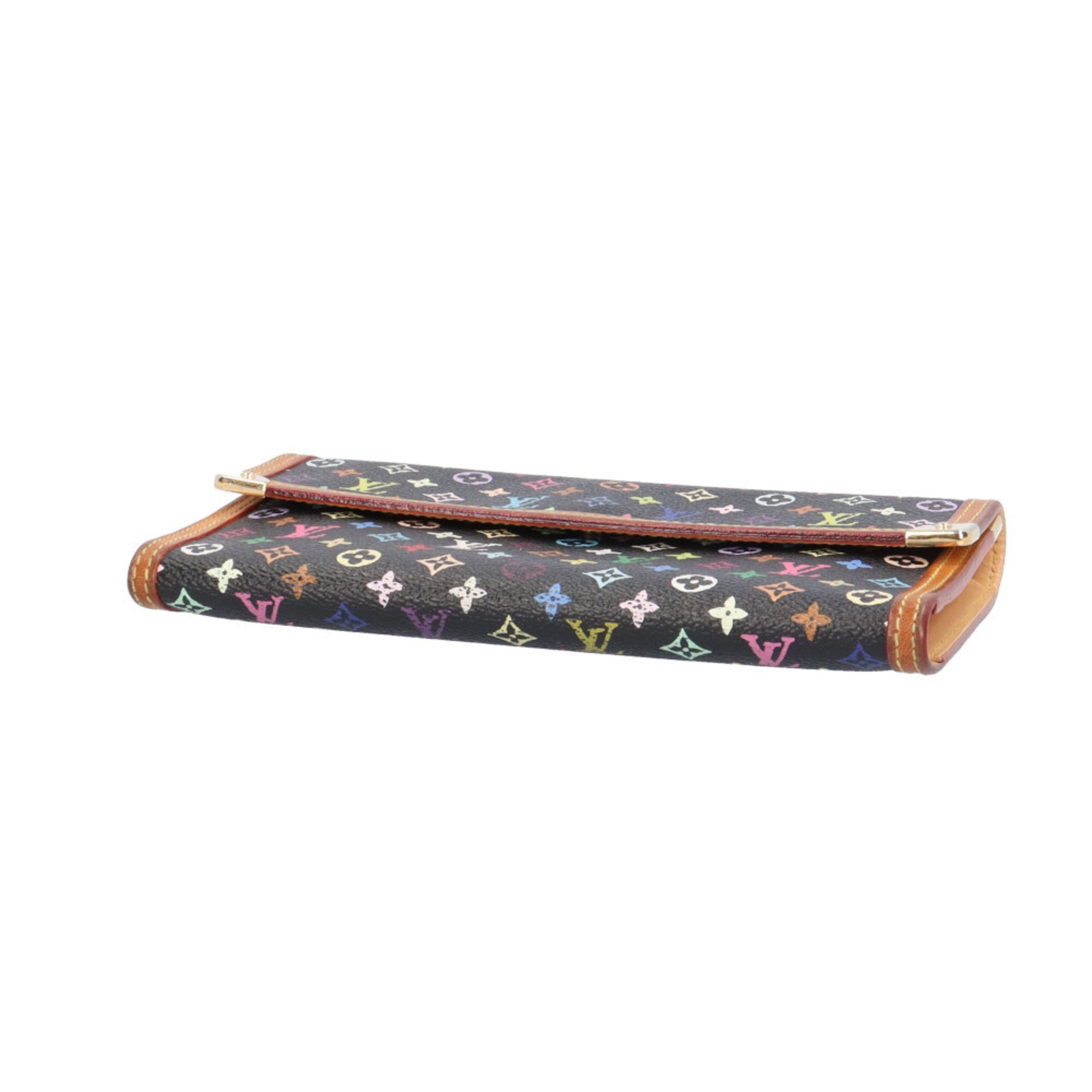 Louis Vuitton Black Noir Monogram Multicolore Long Wallet (Bi-Fold) (Pre-Owned)