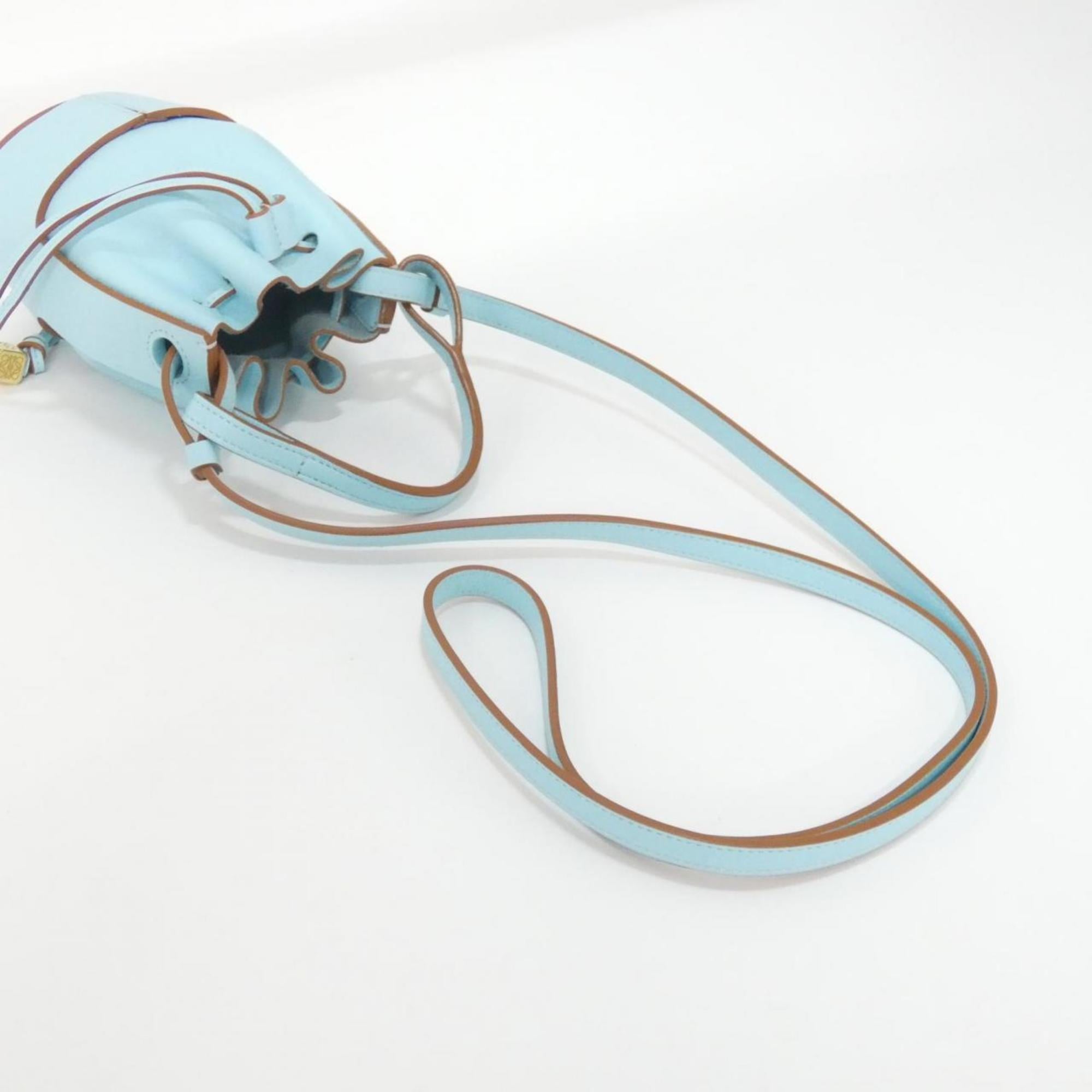 Loewe Blue Light Blue Leather Handbag Shoulder Bag (Pre-Owned)