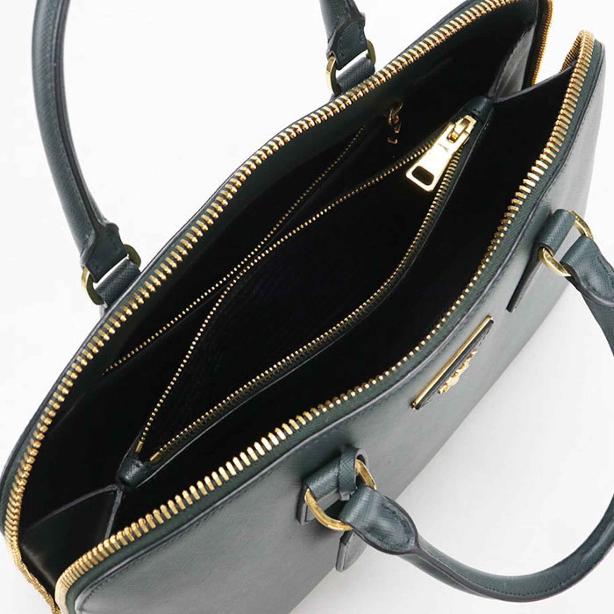 Prada Green Leather Handbag (Pre-Owned)