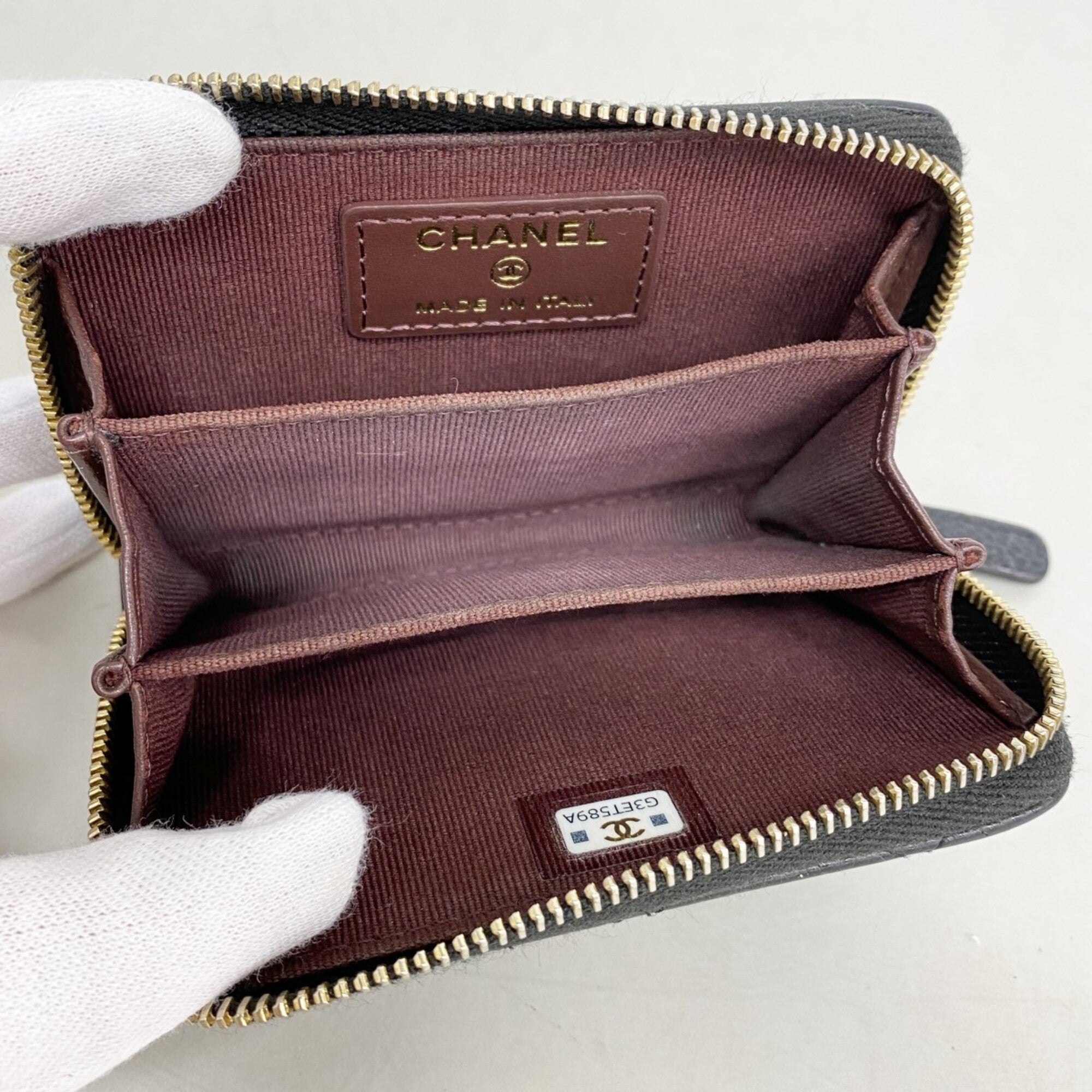 Chanel Black Grained Calfskin Coin Purse/Coin Case (Pre-Owned)