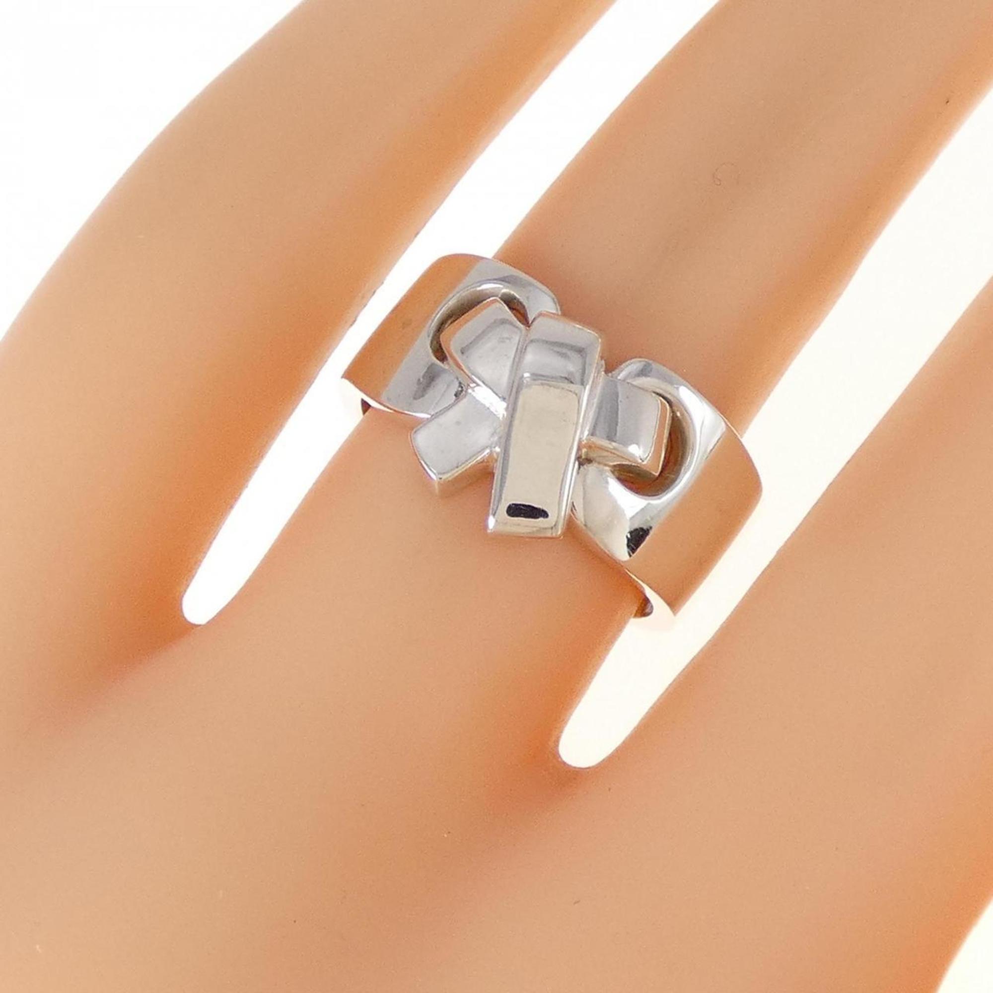 Hermes Silver Silver 925 Band Ring (Pre-Owned)