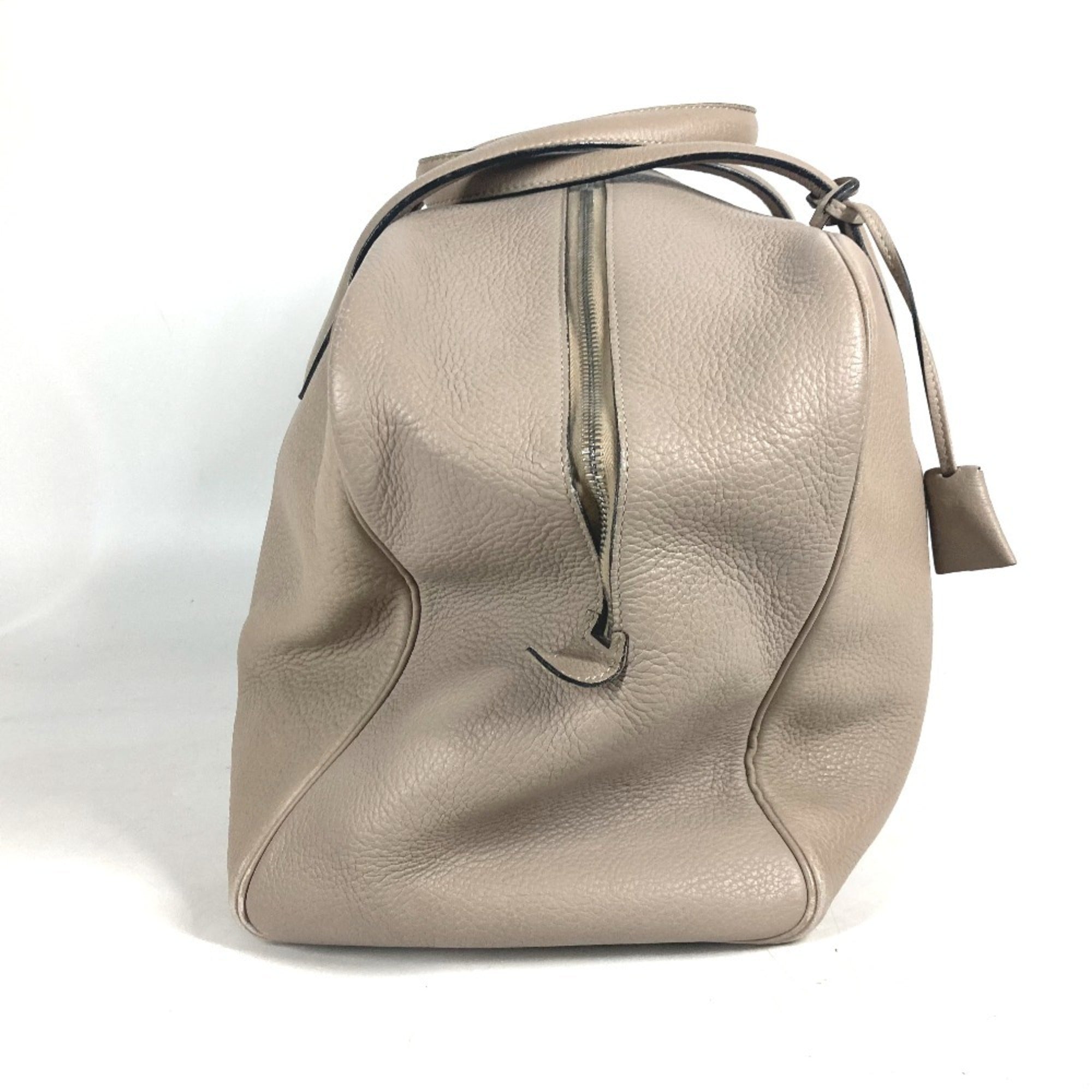 Hermes Beige Taurillon Clemence Leather Boston Bag Shoulder Bag (Pre-Owned)