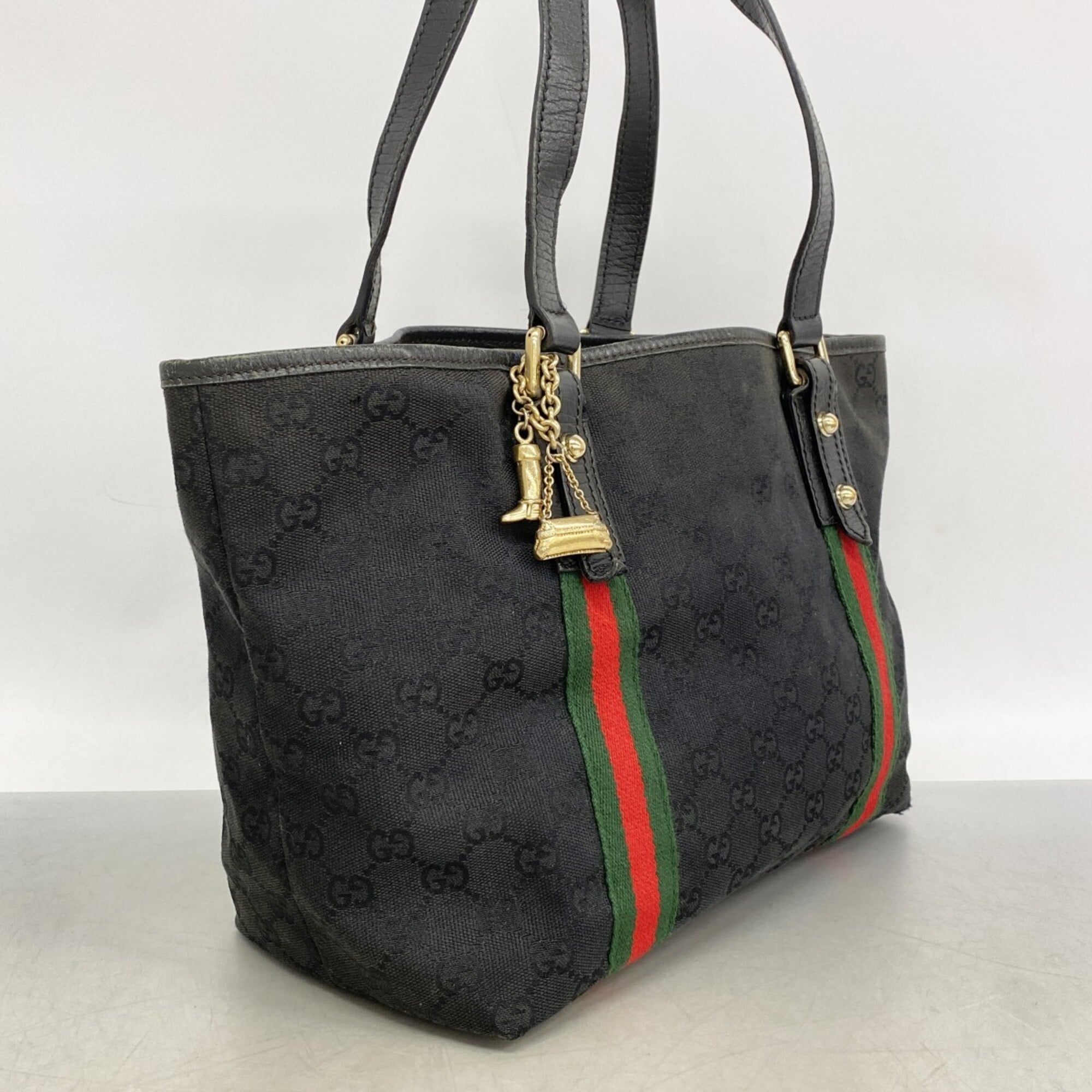Gucci Black Canvas Tote Bag (Pre-Owned)