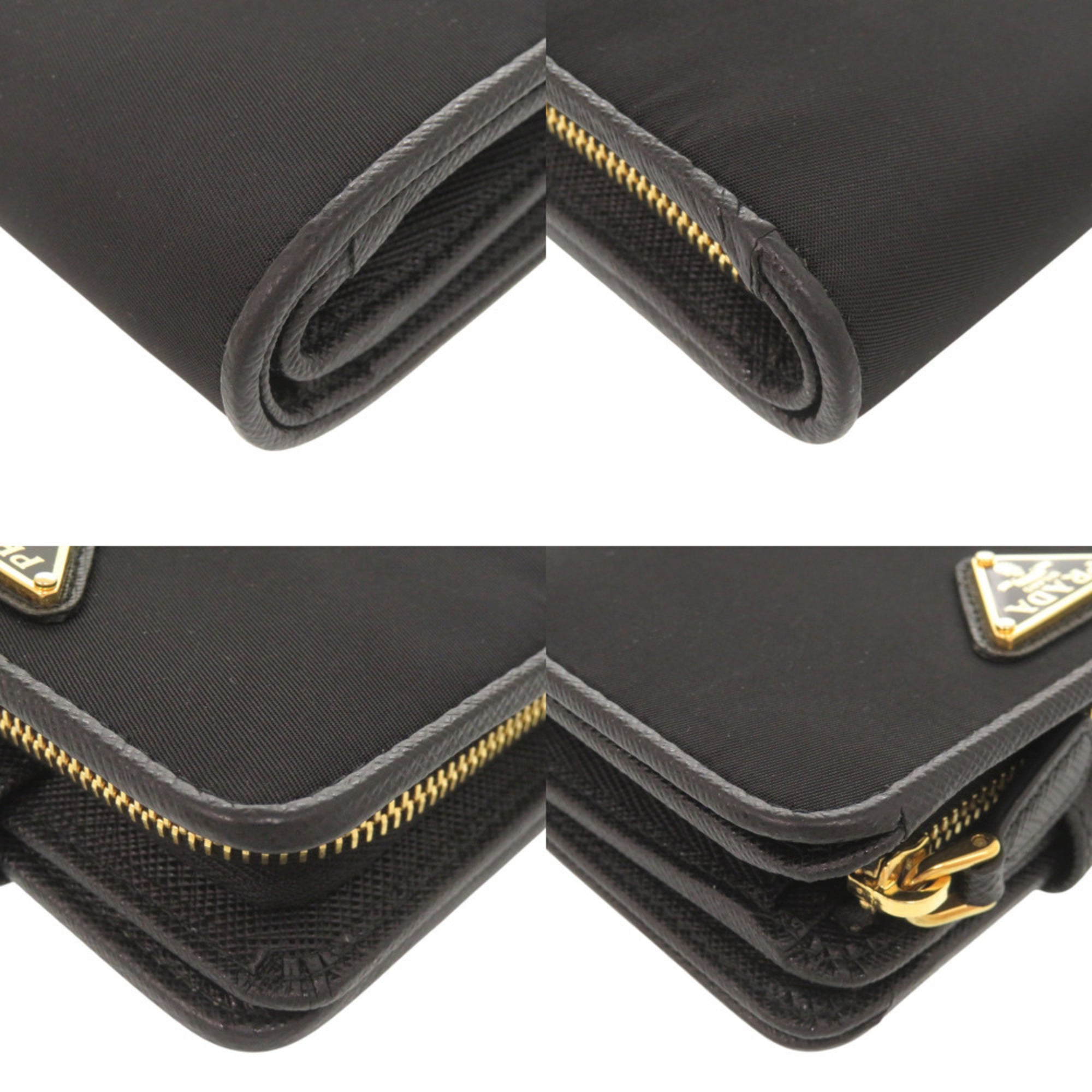 Prada Black Nylon Leather Wallet (Bi-Fold) (Pre-Owned)