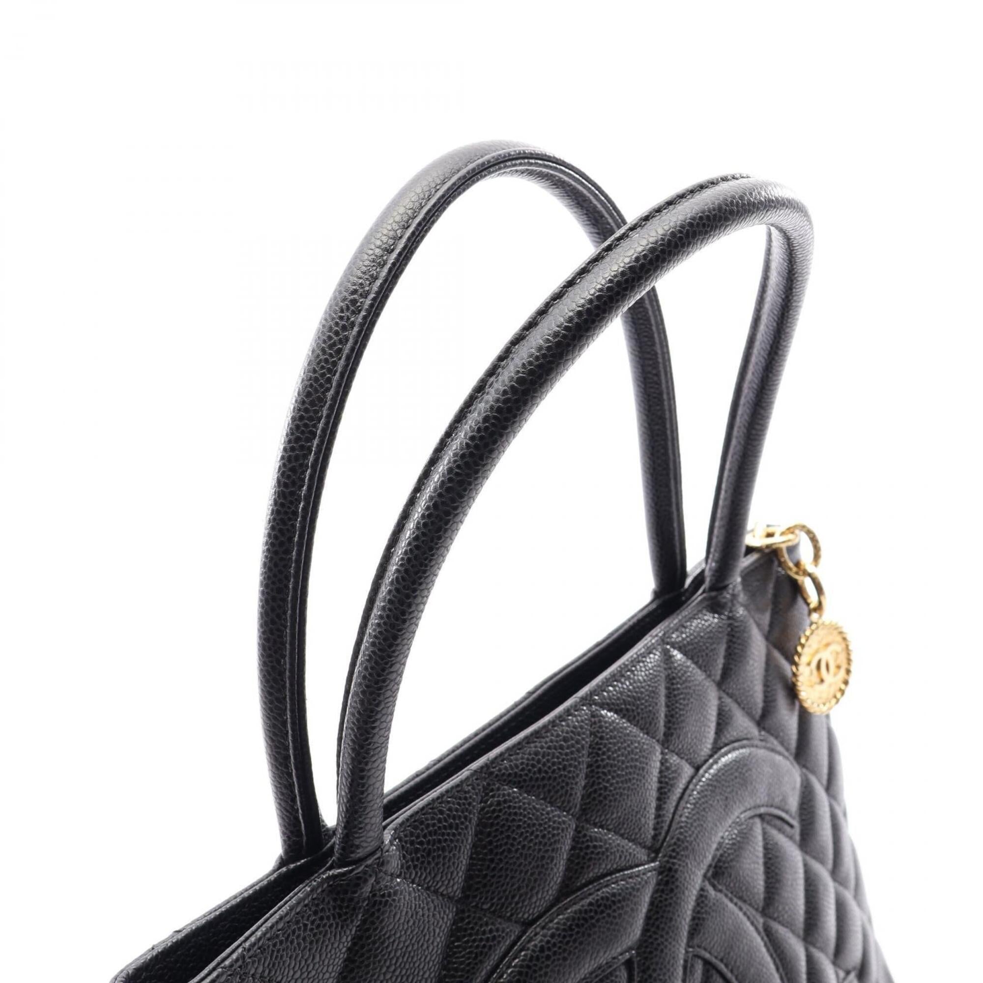 Chanel Black Grained Calfskin Handbag Tote Bag (Pre-Owned)