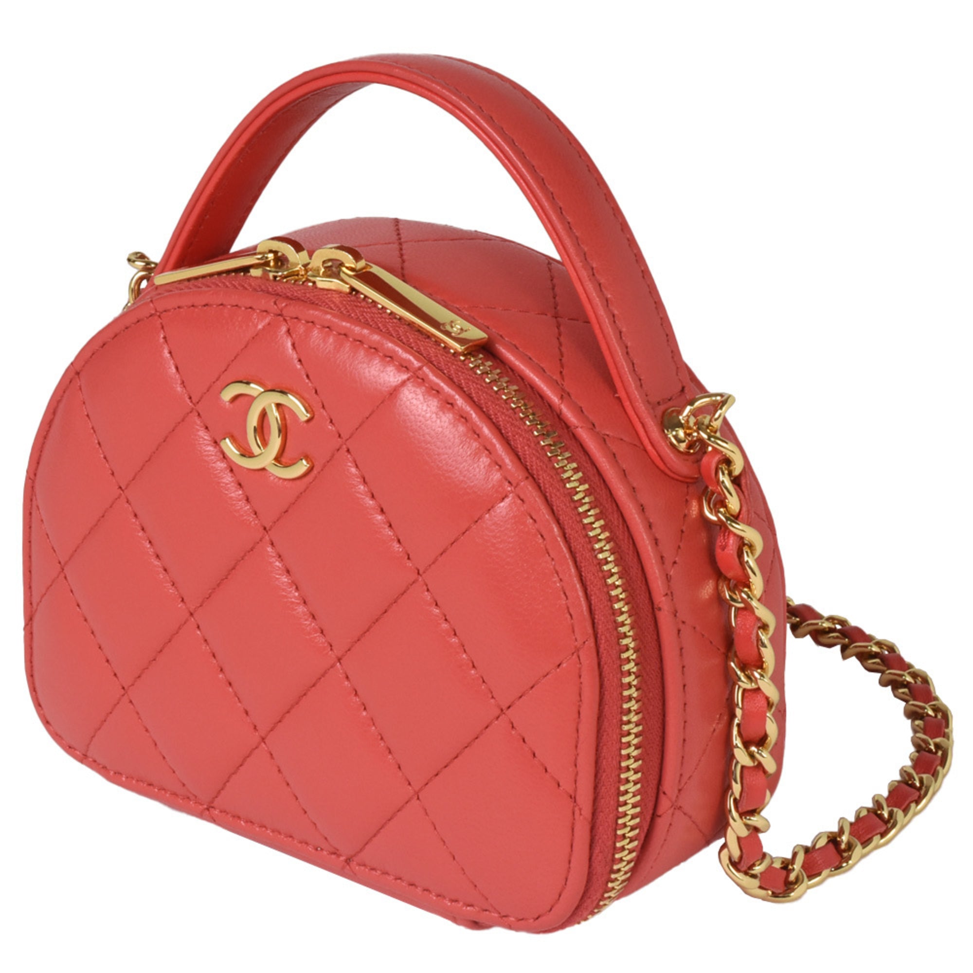 Chanel Matelasse Red Color Leather Clutch Bag Shoulder Bag (Pre-Owned)