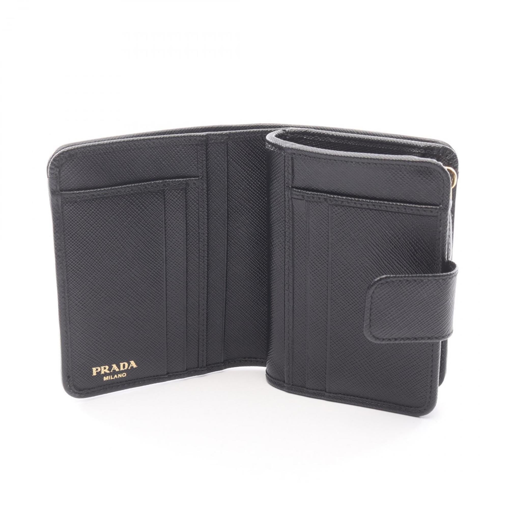 Prada Black Leather Nylon Canvas Wallet (Bi-Fold) (Pre-Owned)