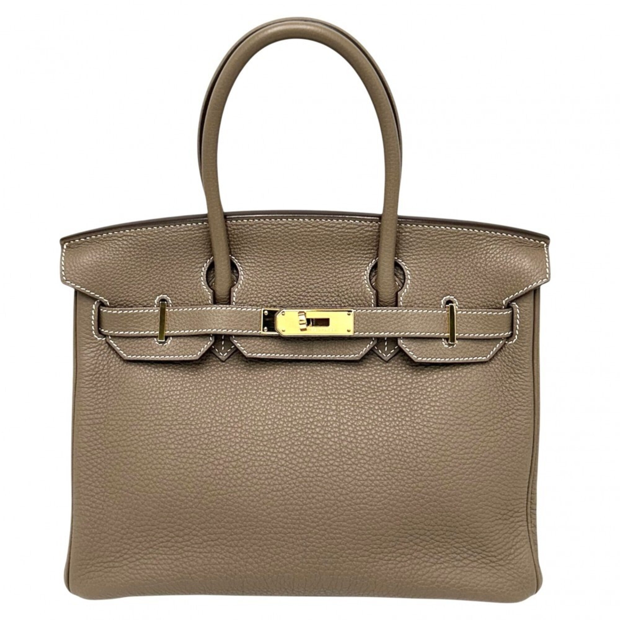 Hermes Etoupe Gray Togo Leather Handbag (Pre-Owned)