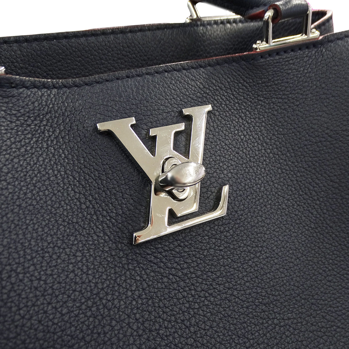 Louis Vuitton Marine Rouge Navy Leather Handbag Shoulder Bag (Pre-Owned)