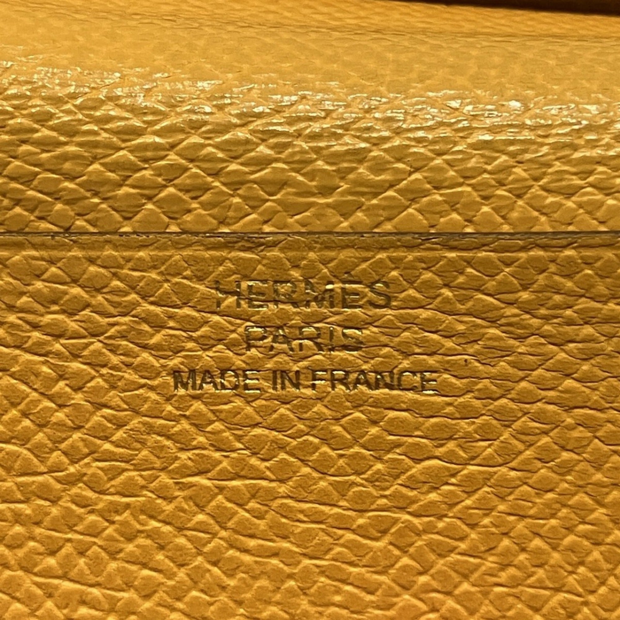 Hermes Bearn Soufre Yellow Epsom Leather Long Wallet (Bi-Fold) (Pre-Owned)