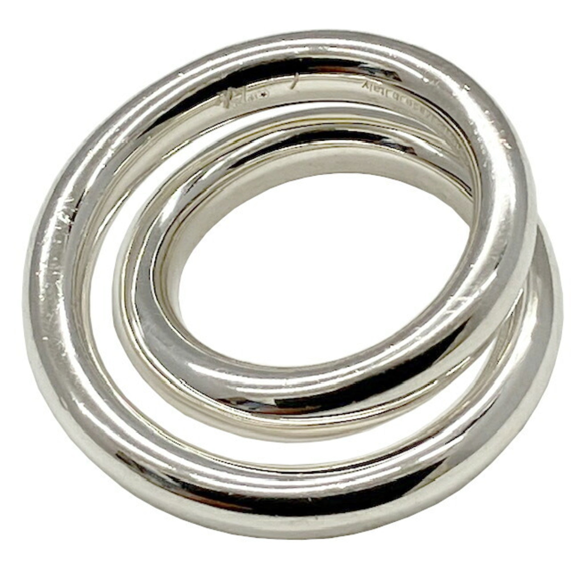 Hermes Silver Silver 925 Band Ring (Pre-Owned)