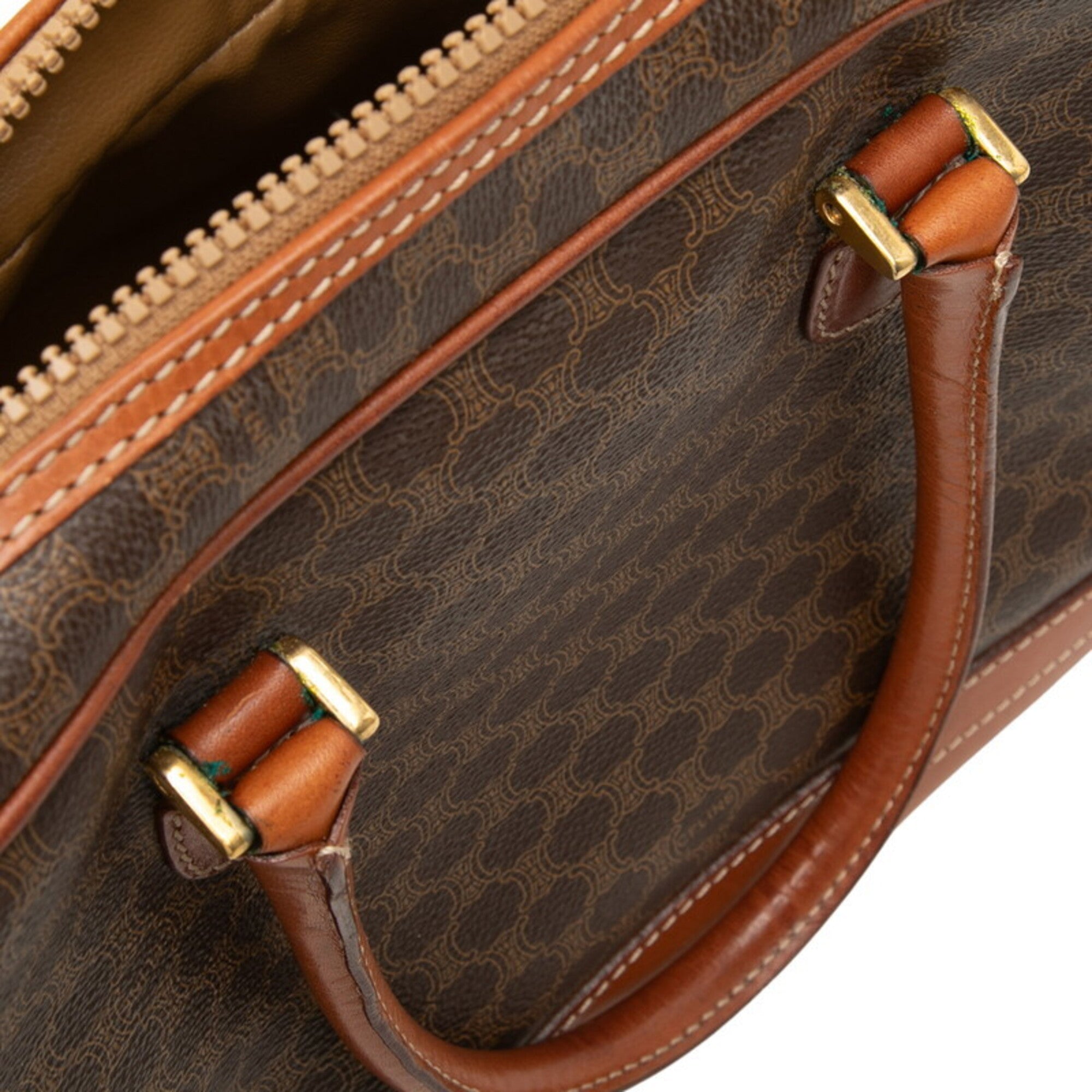 Celine Macadam Brown Pvc Leather Handbag (Pre-Owned)
