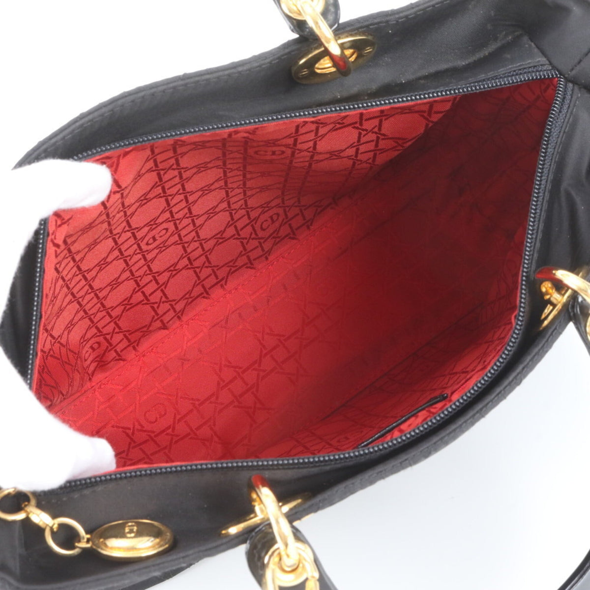 Christian Dior Black Leather Nylon Shoulder Bag (Pre-Owned)